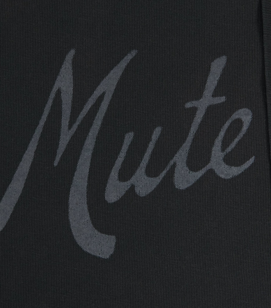 Song For The Mute Mens Cotton Logo T-Shirt Overdye Smoke Image 6