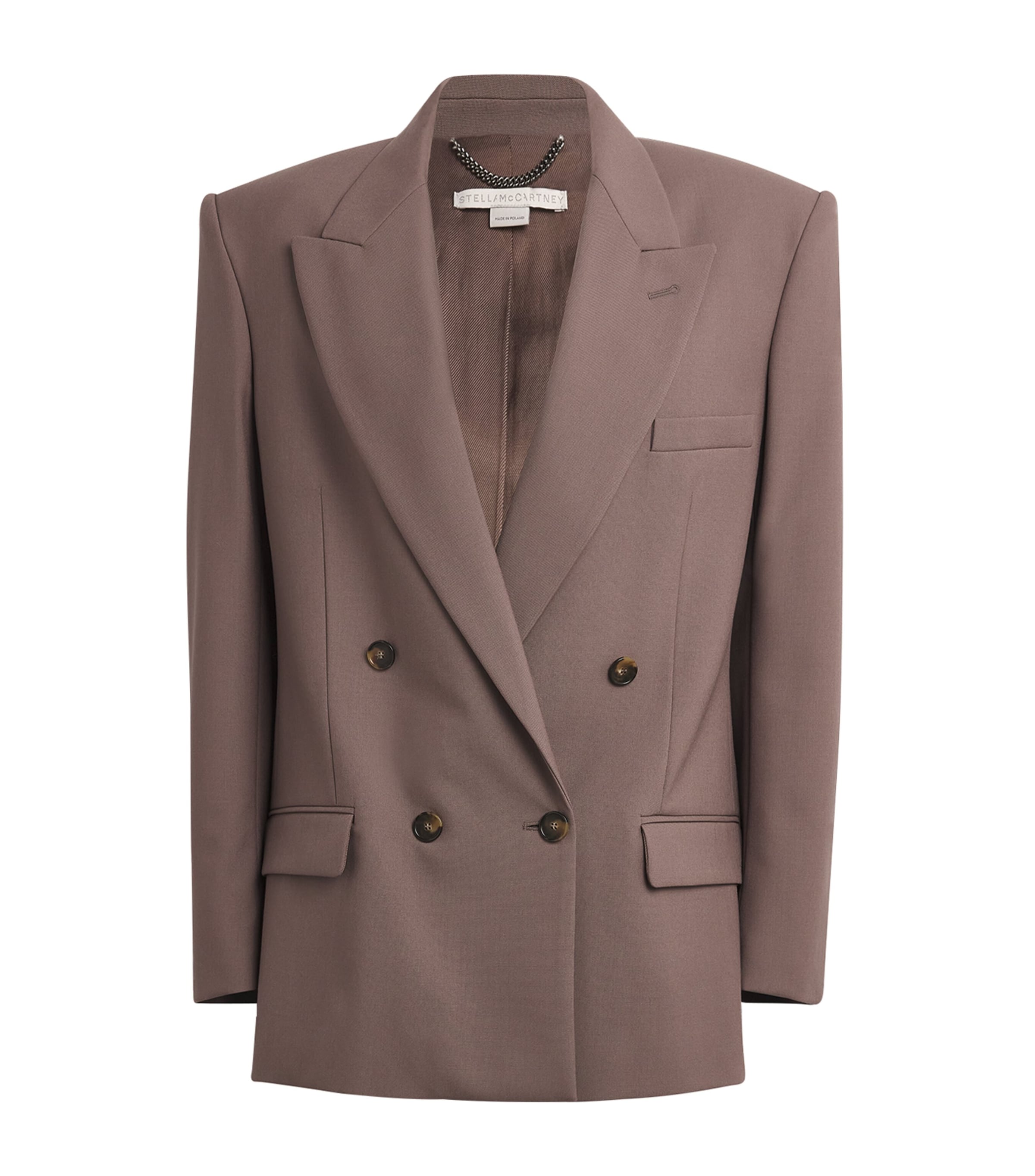 Stella Mccartney Wool Double-breasted Blazer In Brown