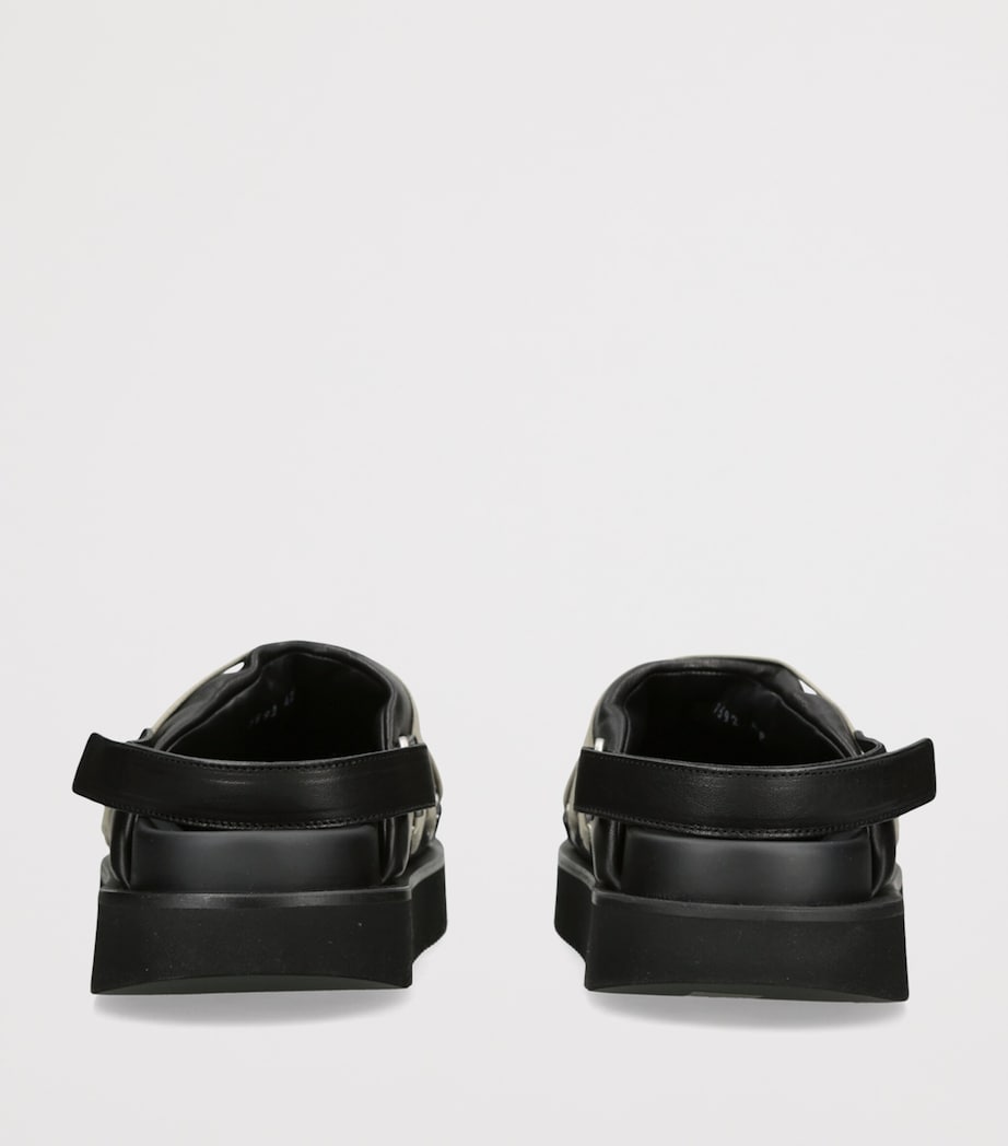 Rick Owens Leather Padded Megalace Mules Blk/other Image 4