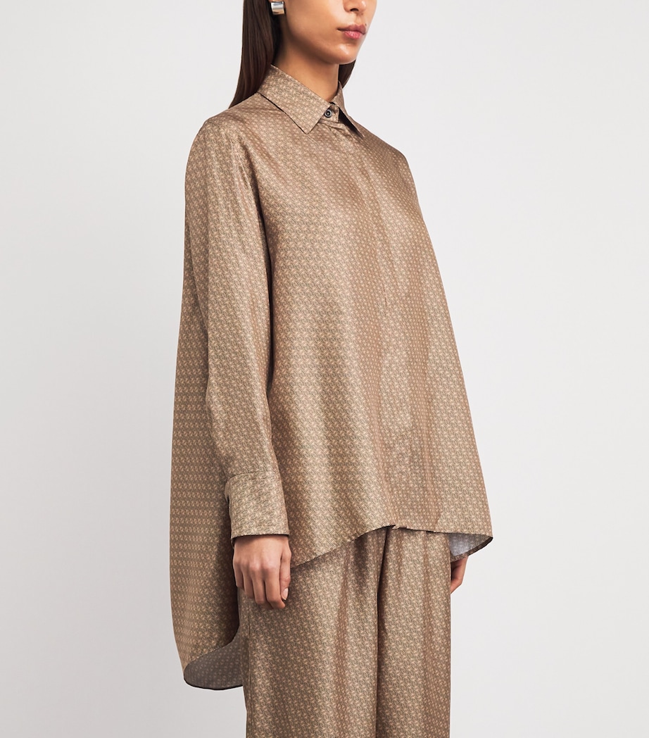 ESSE Studios Womens Silk Printed Linka Shirt Almond Linka Image 4