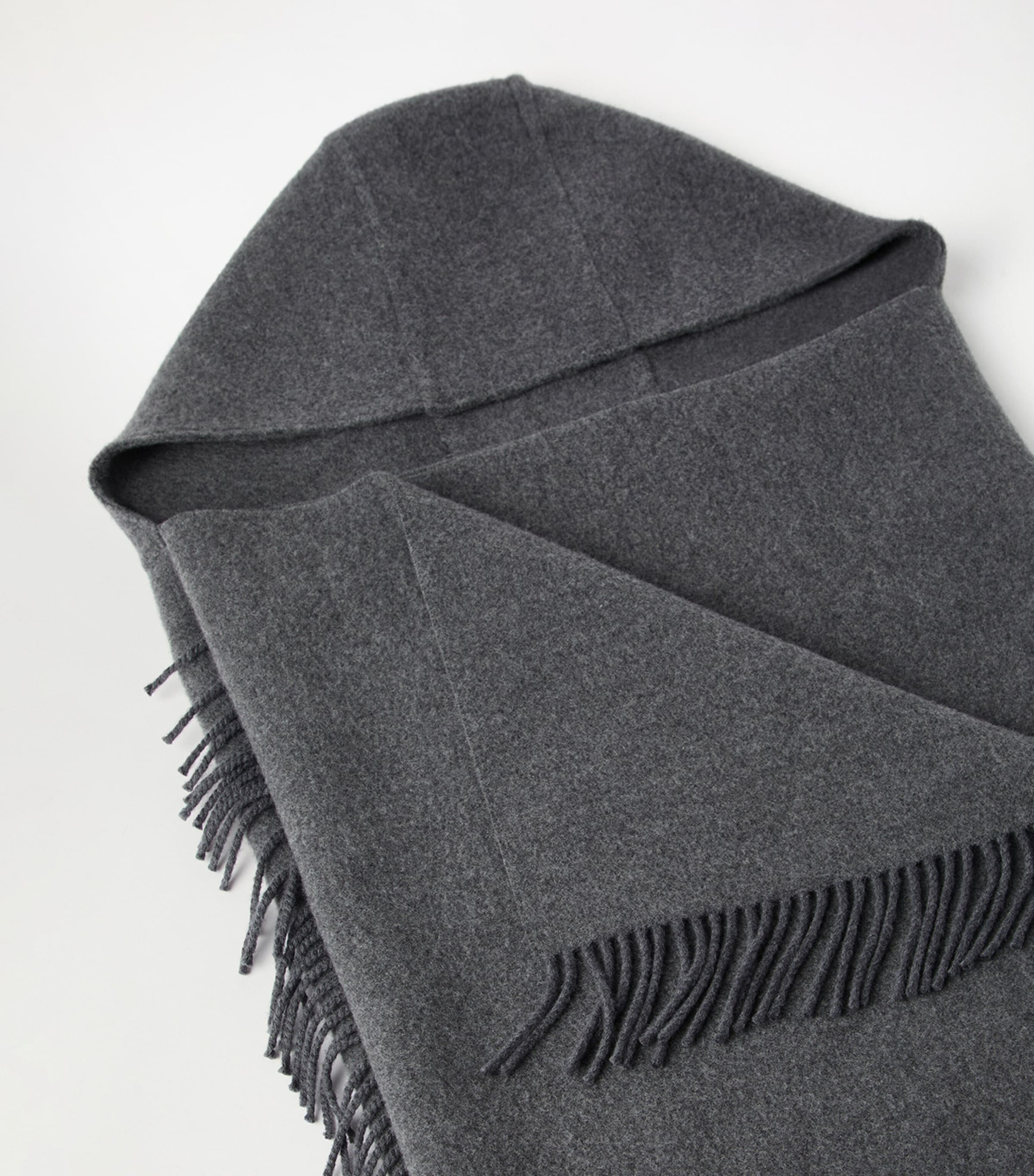 Brunello Cucinelli Grey Wool-Cashmere Hooded Scarf | Harrods US