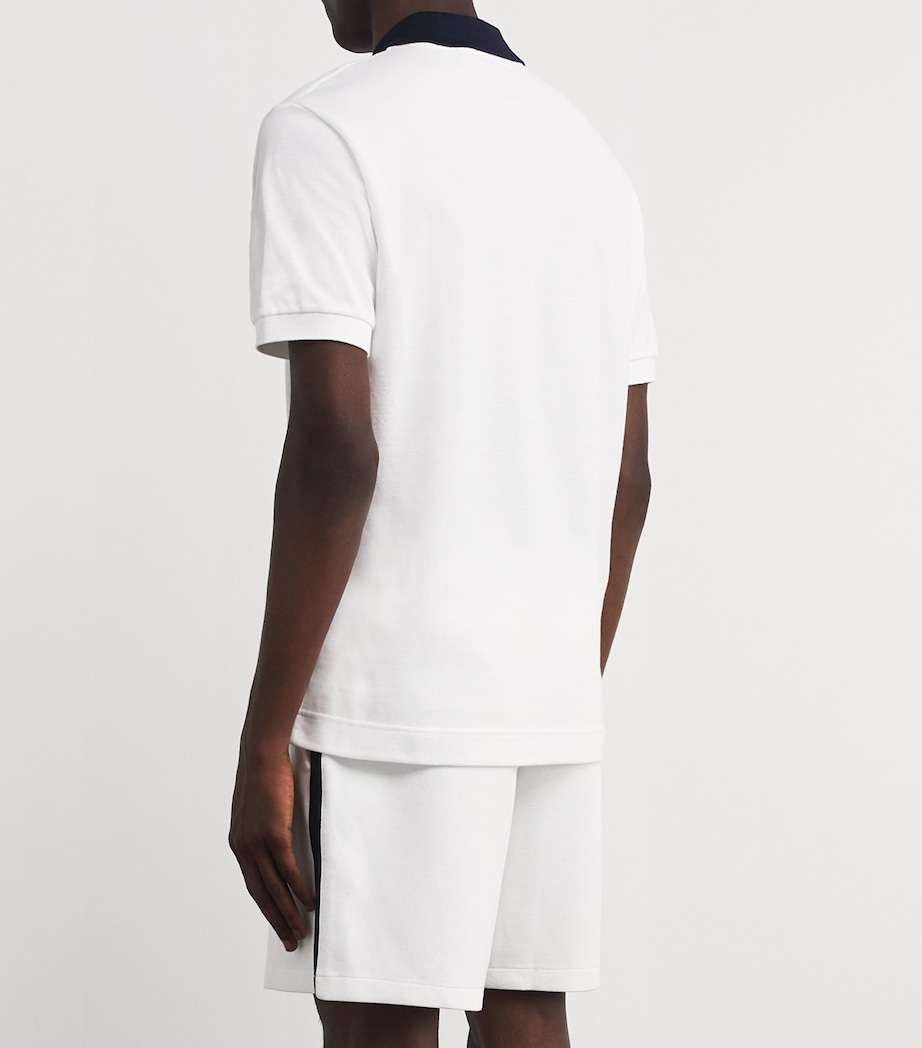 Cotton Contrasting-Trim Polo Shirt WHITE Image 4