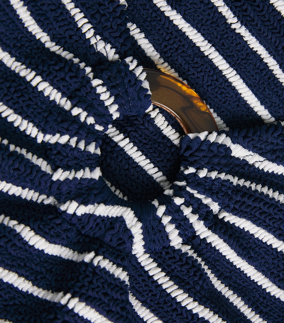 Stripe Celine Plunge Swimsuit NAVY/WHITE STRIPE Image 4