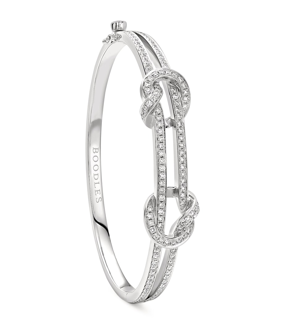 White Gold and Diamond The Knot Bangle SILVER Image 1
