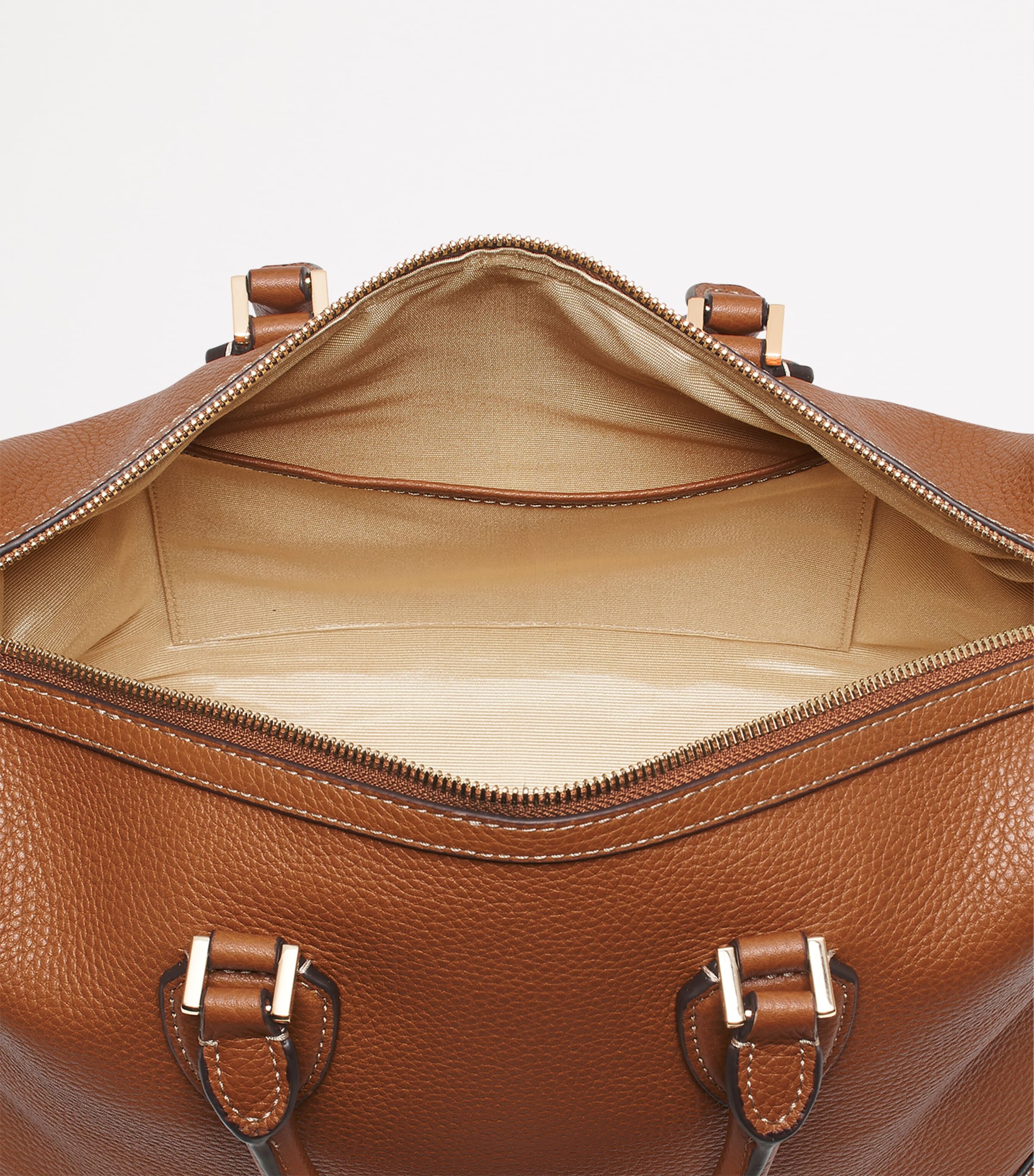 Leather Hudson Bowling Bag TAN Image 4