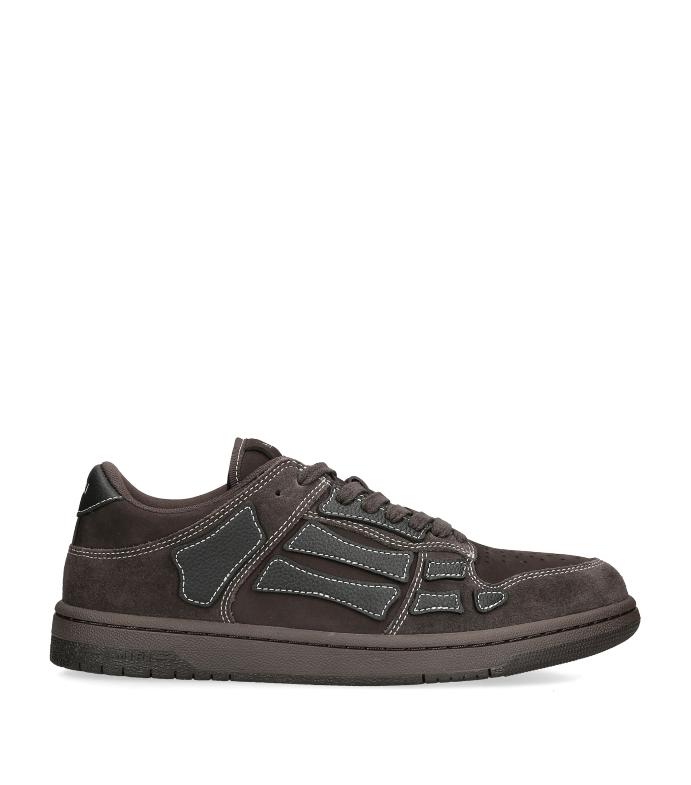 AMIRI Leather-Suede Skel Top Low Sneakers Dark Brown Image 1