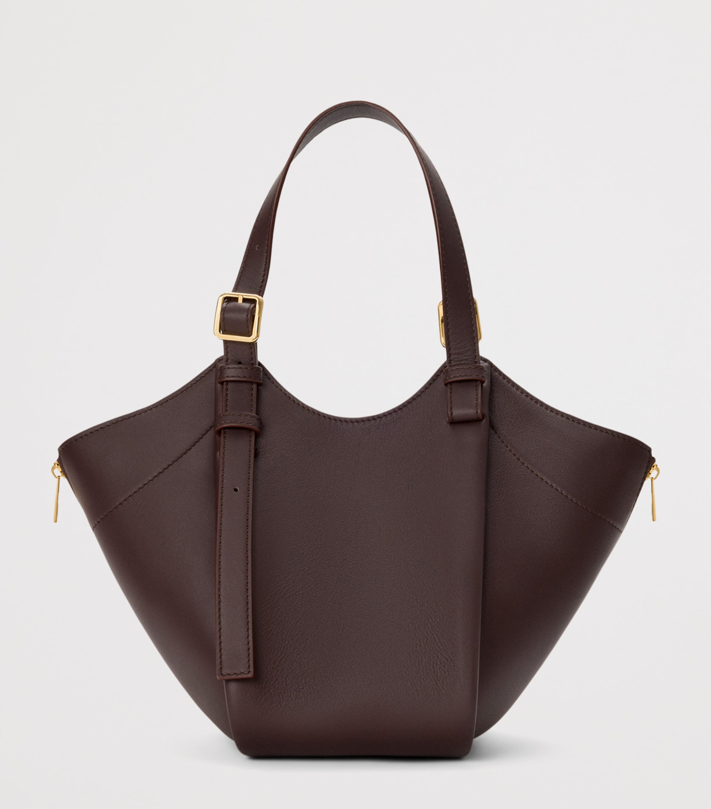 Calfskin Hammock Flip Tote Bag DARK CHESTNUT Image 5