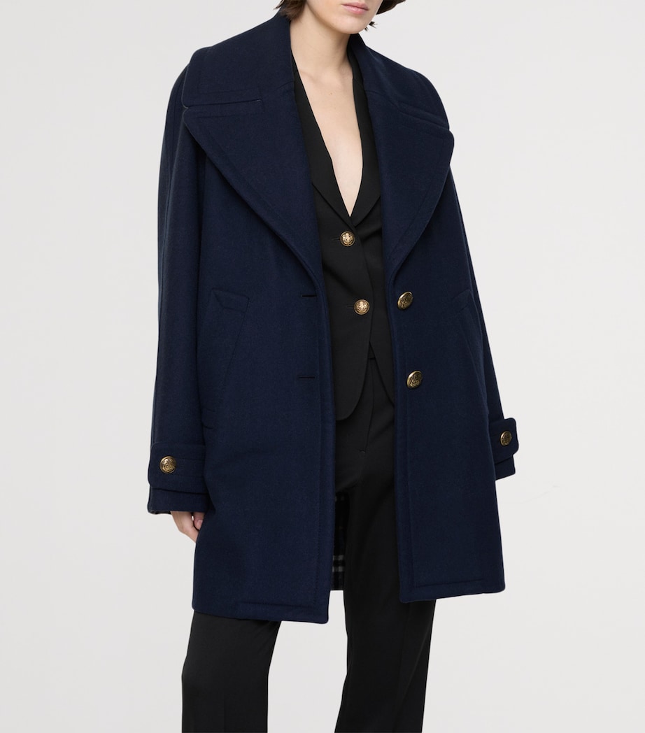 Wool Oversized Coat PILOT BLUPLT BLU CK Image 3