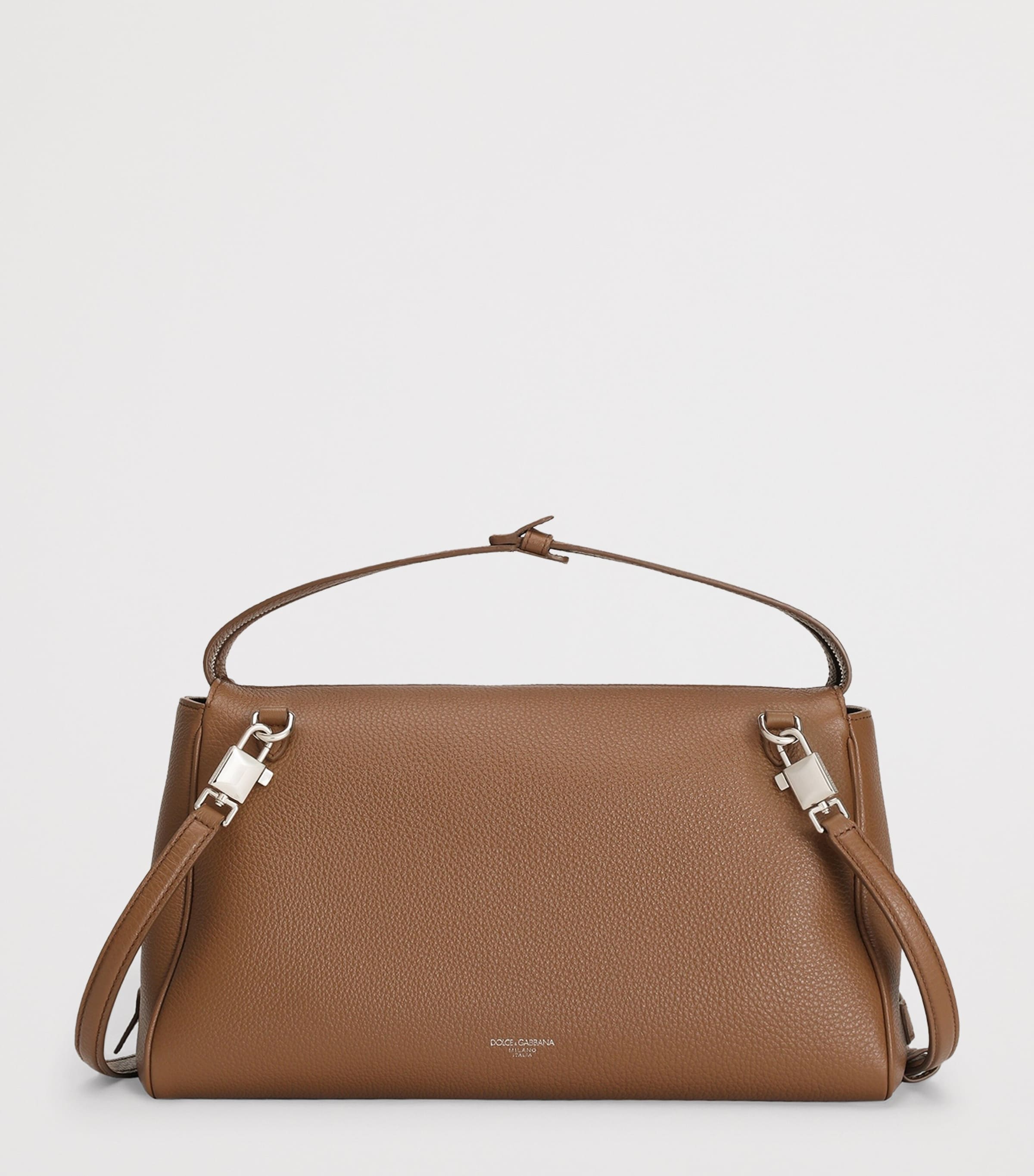 Dolce&Gabbana Calfskin Vittoria Shoulder Bag Caramello Image 4