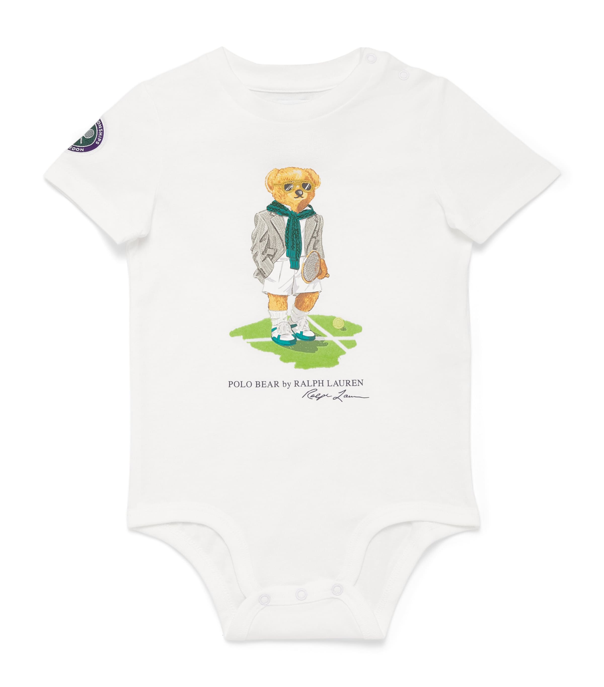 Ralph Lauren X Wimbledon Cotton Polo Bear Bodysuit