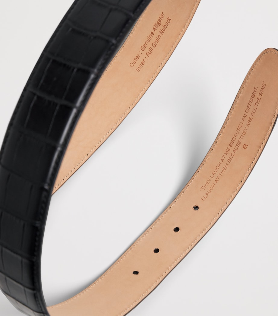 Elliot Rhodes Alligator Leather Belt Black Image 5