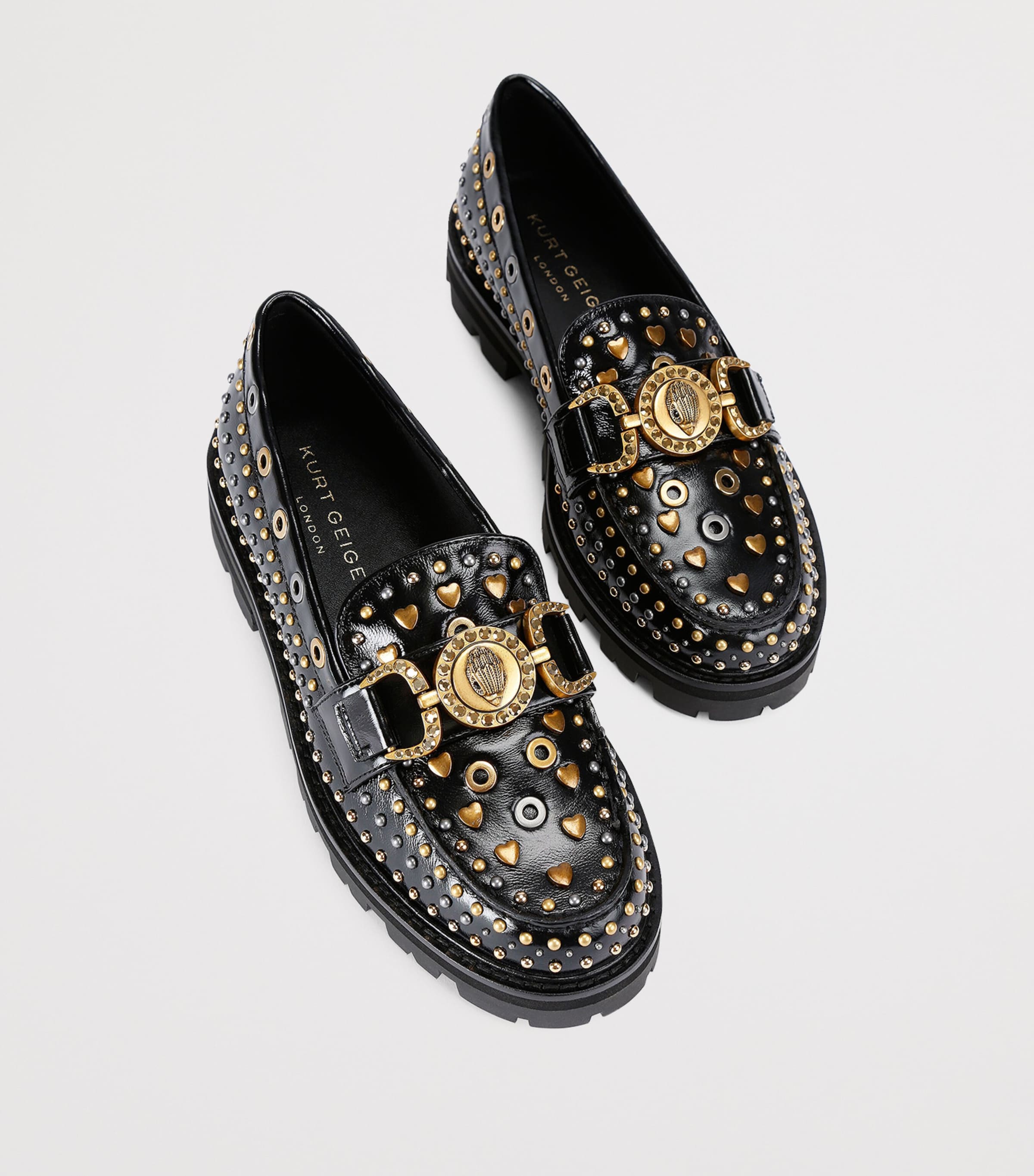 Patent Leather Mansion Stud Loafers BLACK/COMB Image 4