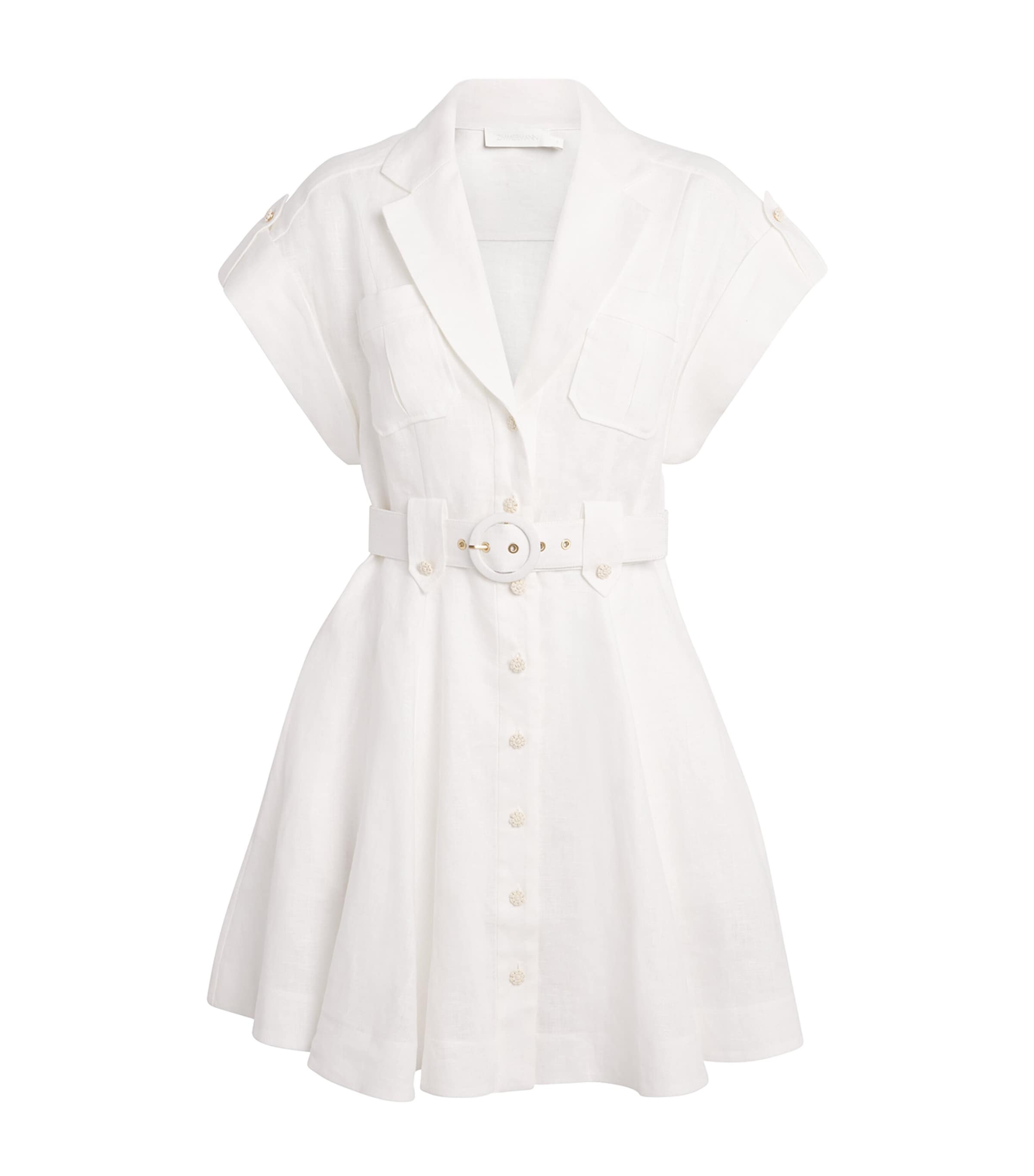 Zimmermann Linen Awaken Mini Dress In White