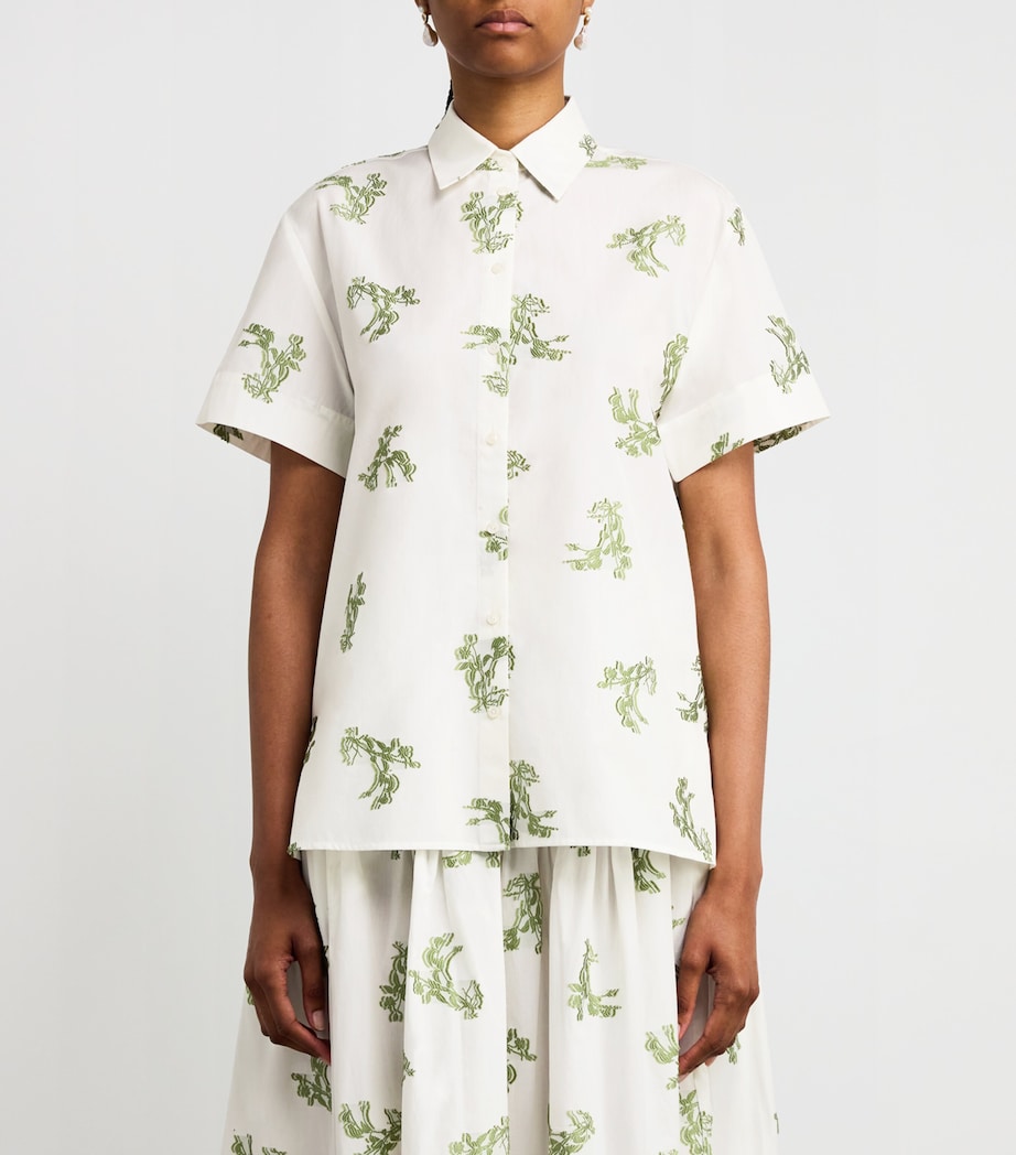 Cotton-Blend Embroidered Shirt IVORY Image 3