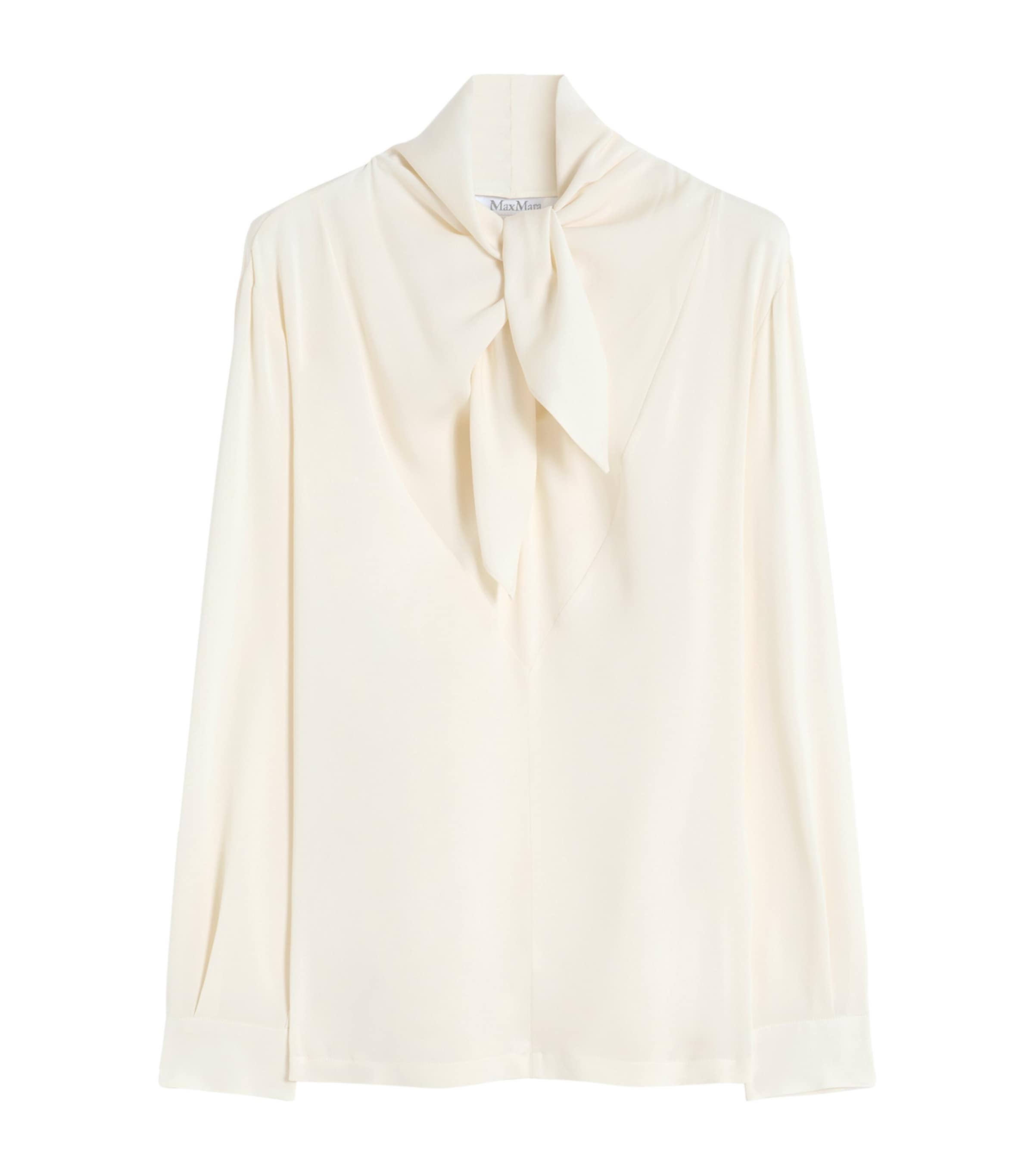 Silk Tie-Neck Blouse IVORY Image 1