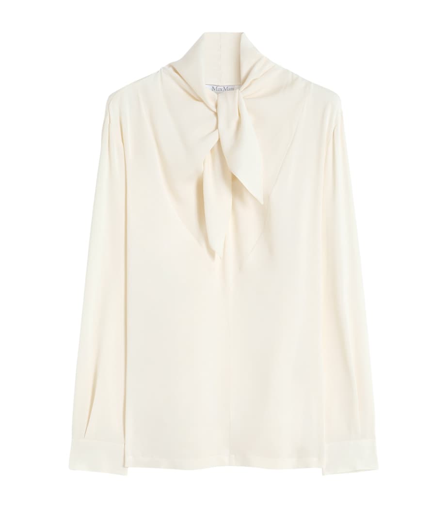 Silk Tie-Neck Blouse IVORY Image 1