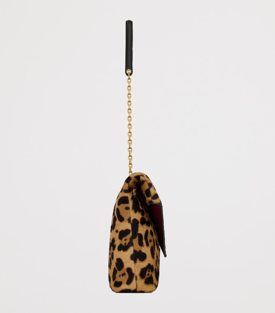 Saint Laurent Cassandre Envelope Leopard Chain Wallet Image 4