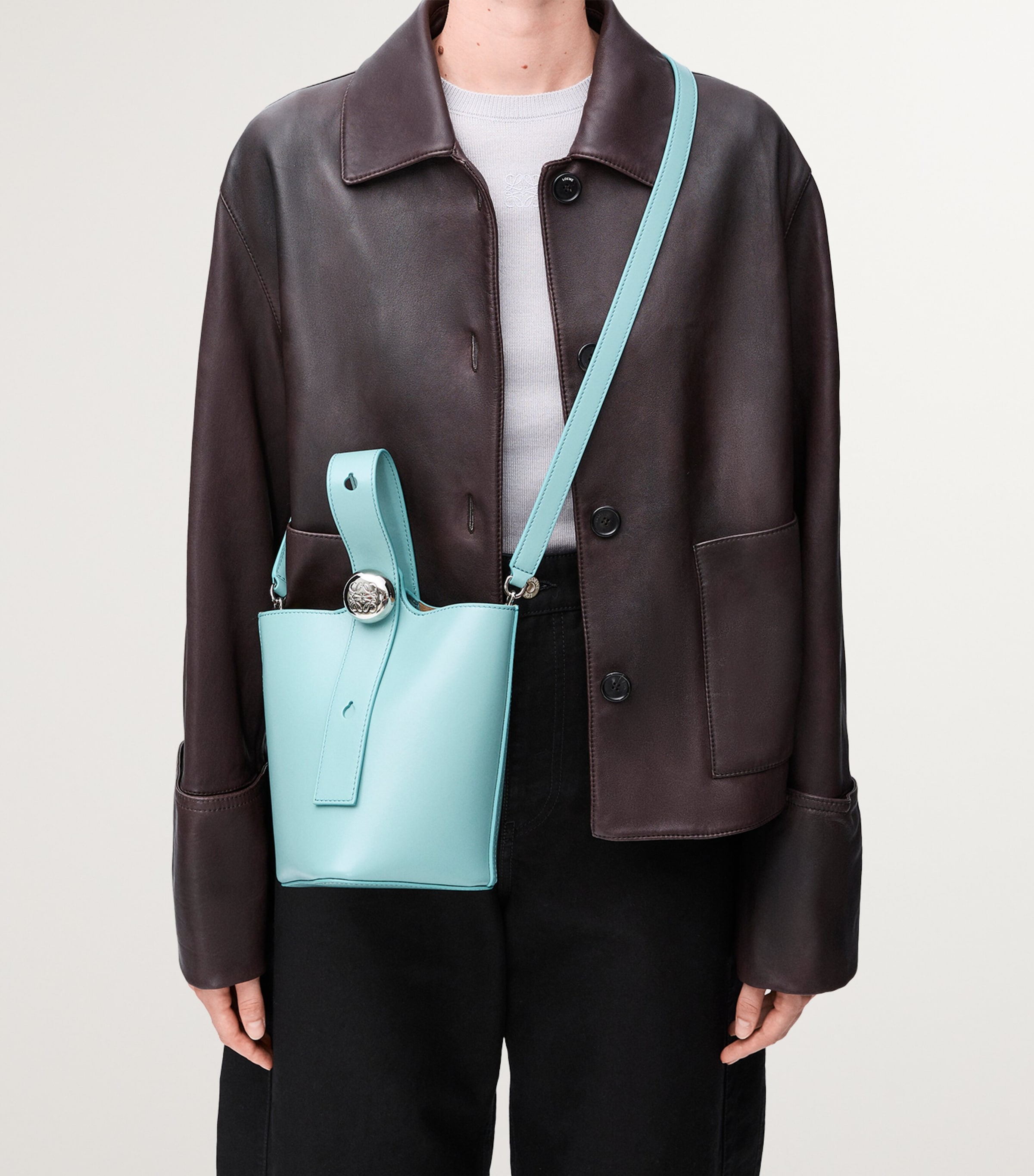 LOEWE Mini Leather Pebble Bucket Bag | Harrods US