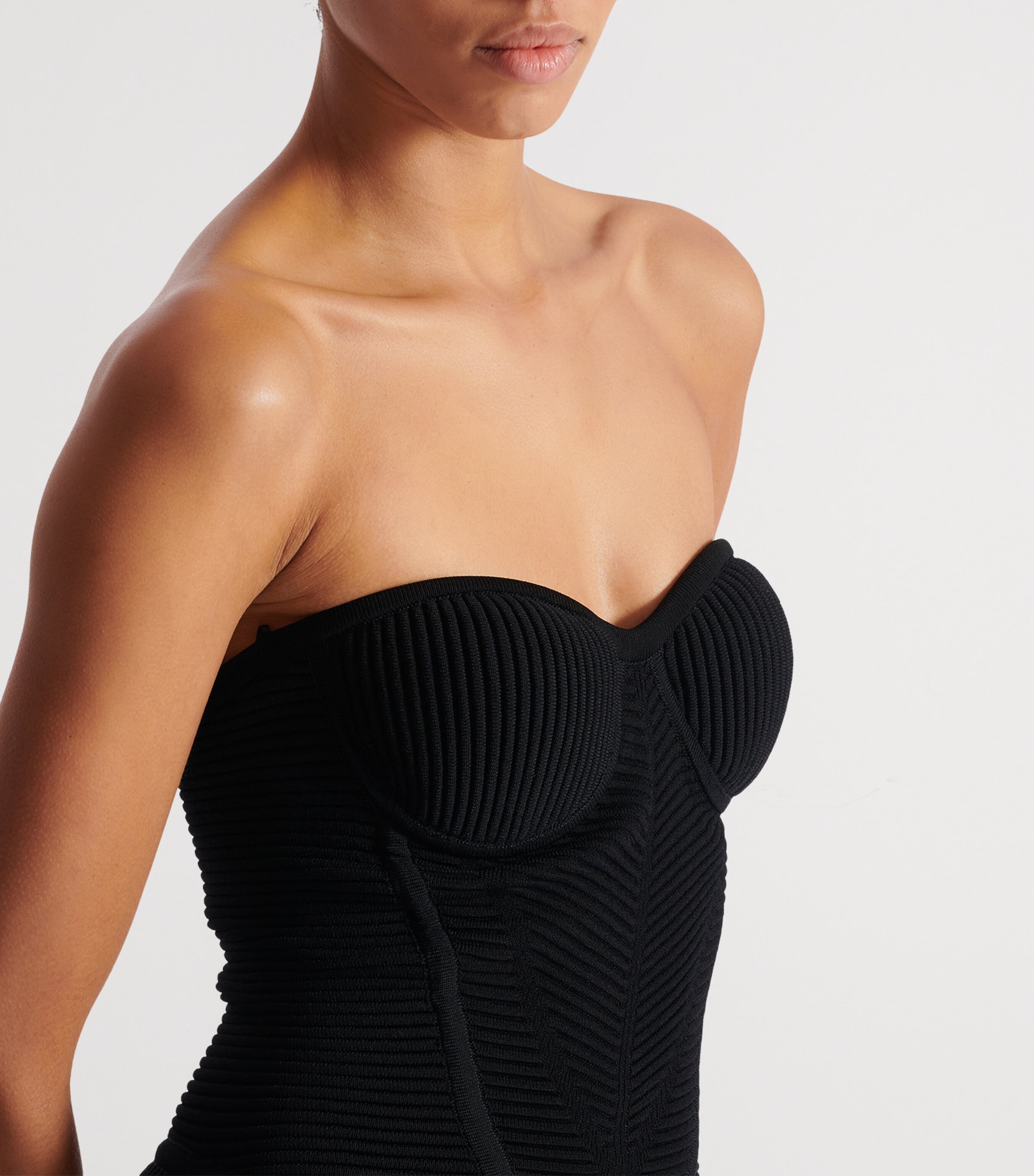 Knitted Strapless Maxi Dress 0PA NOIR Image 8