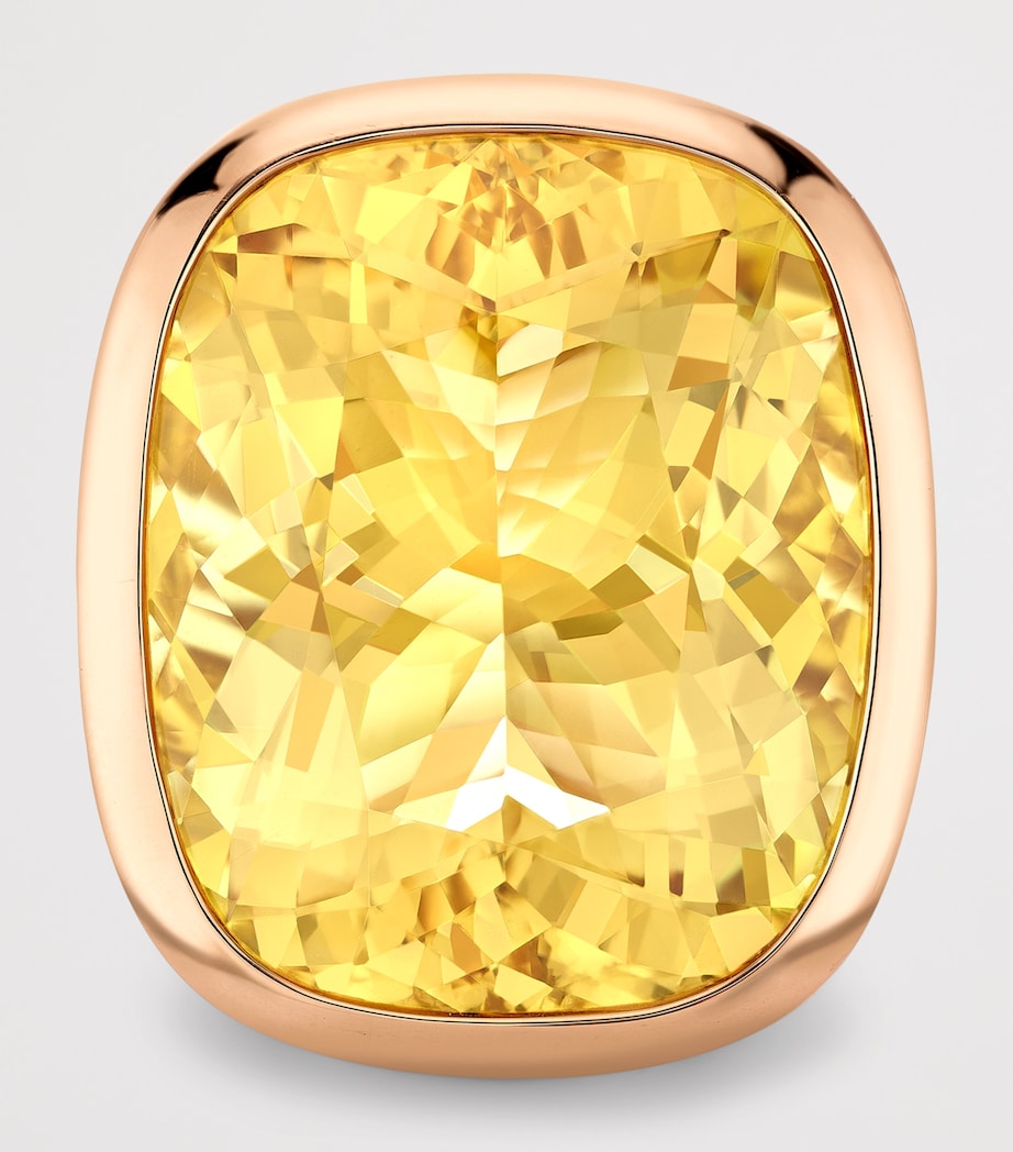 Boodles Rose Gold, Diamond, Heliodor and Sapphire Silk Mantua Palace Ring Yellow Image 3