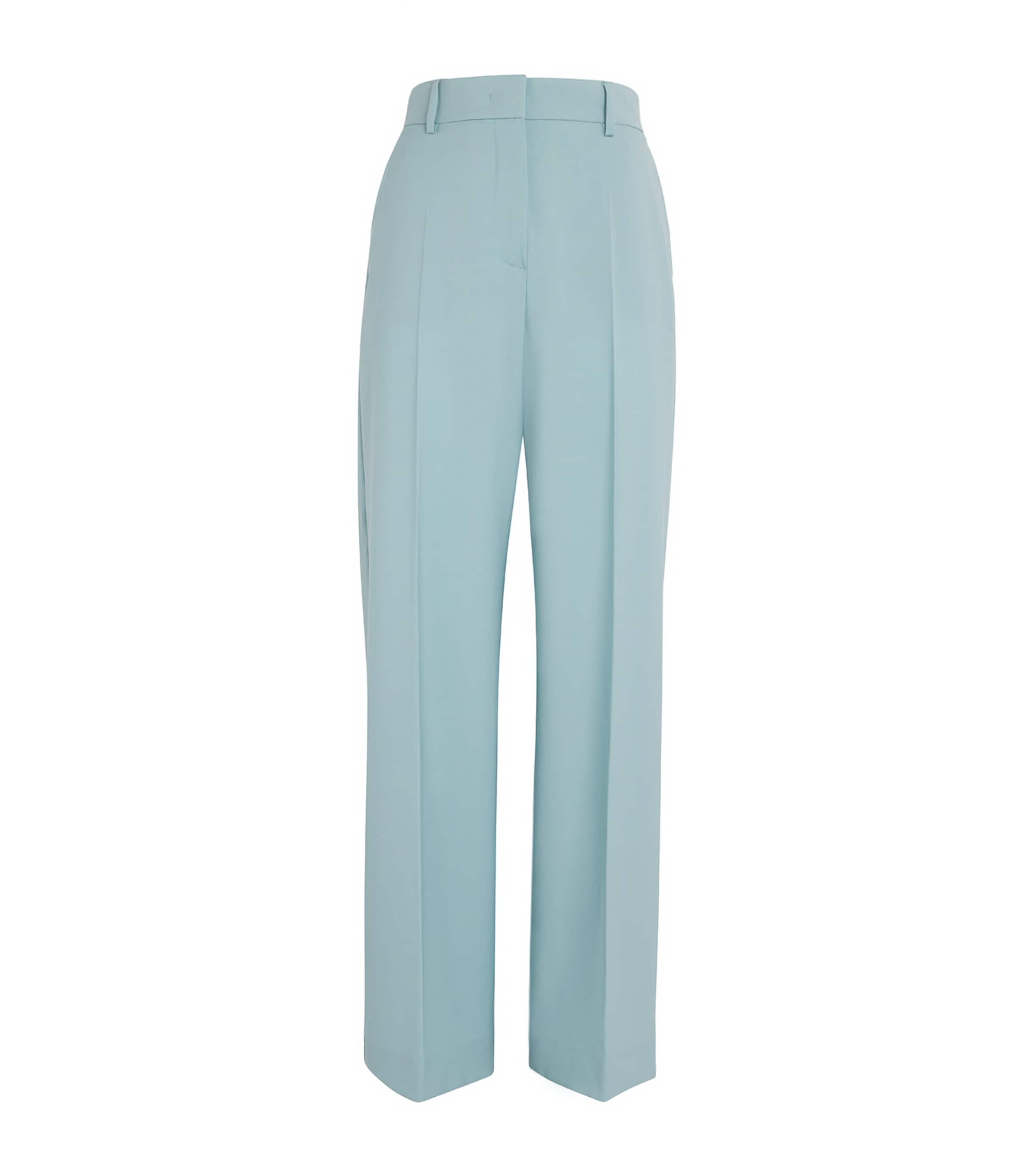 Virgin Wool Tailored Trousers PASTEL GREEN Image 1