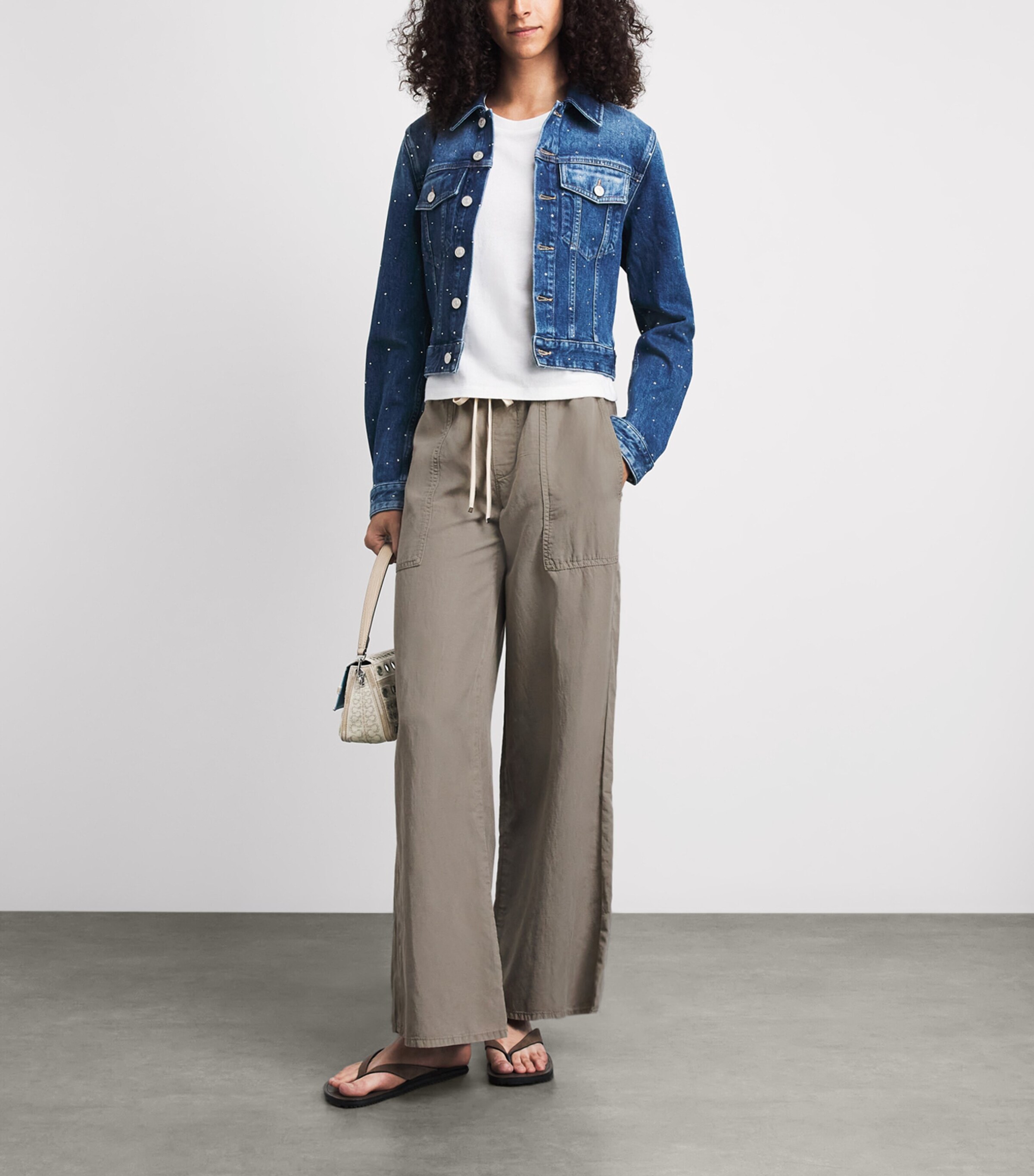 7 For All Mankind Wide-Leg Utility Trousers Colored Tencel Image 2