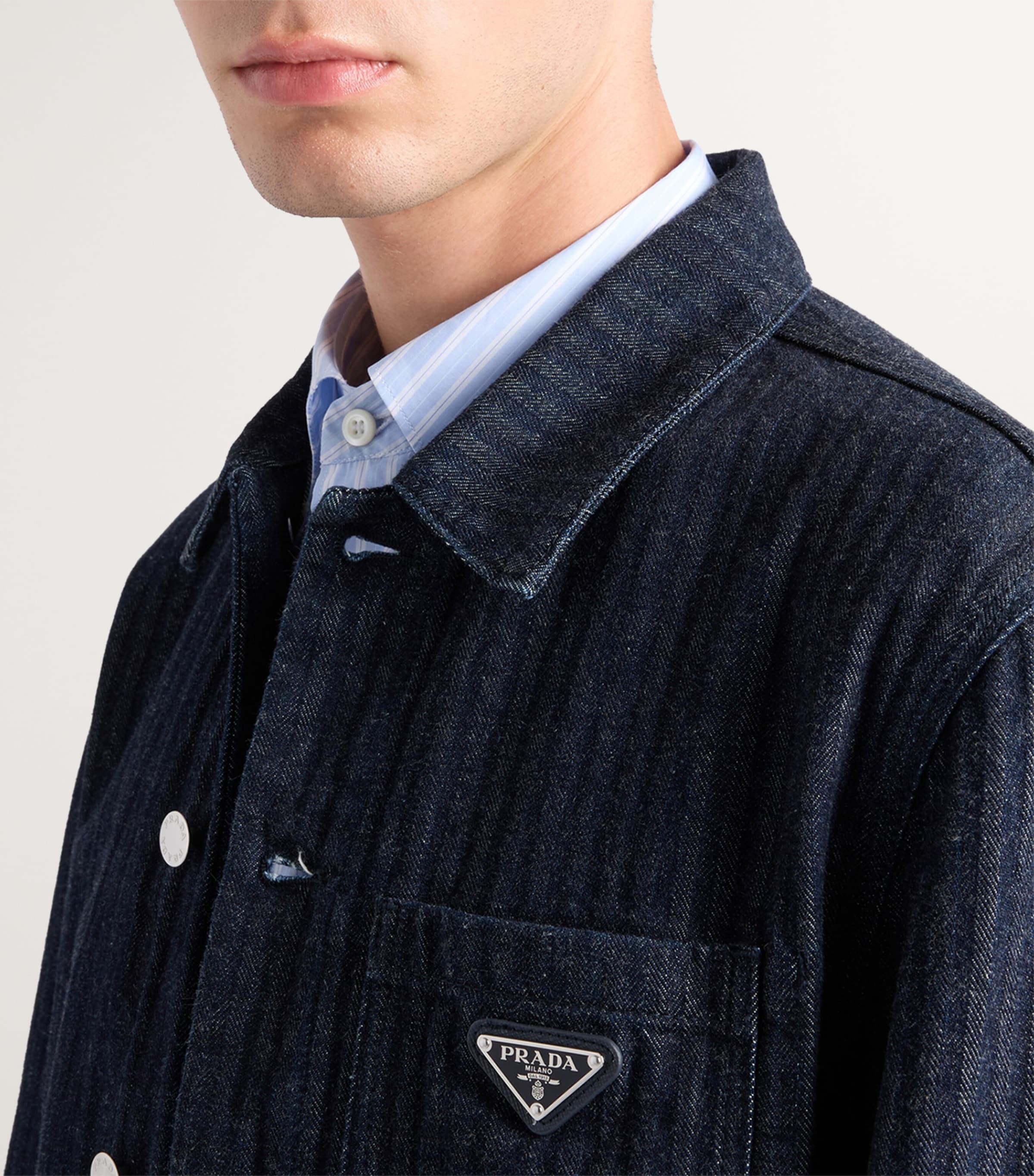 Chevron Denim Jacket F0008 Image 3