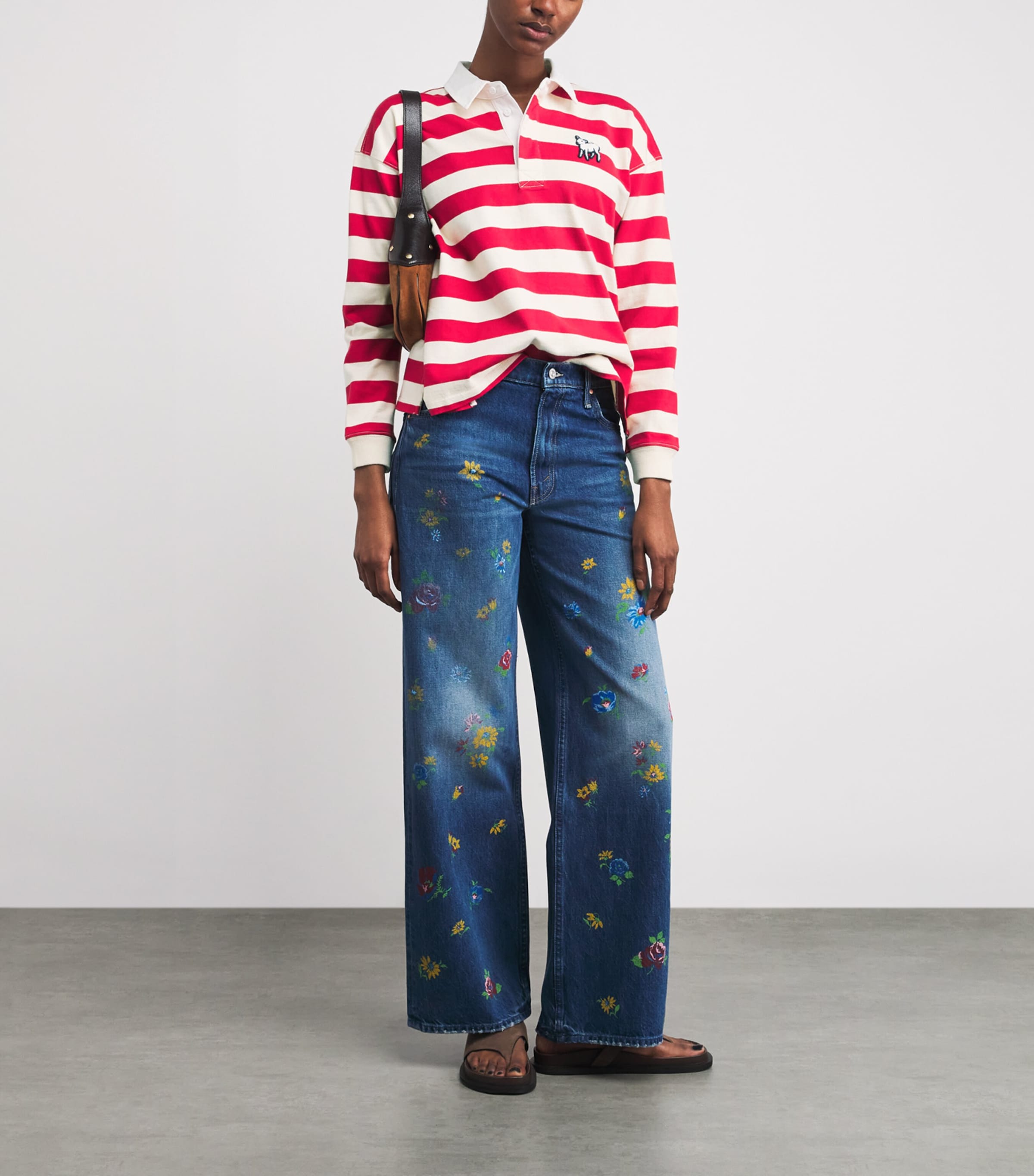 Cotton Boxy Match Polo Shirt GOR TANGO RED A Image 2