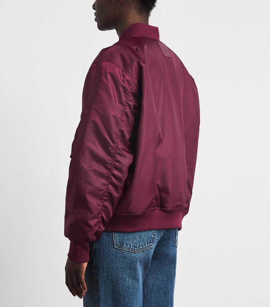 ANINE BING Womens Cropped Leon Bomber Jacket Burgundy Image 5