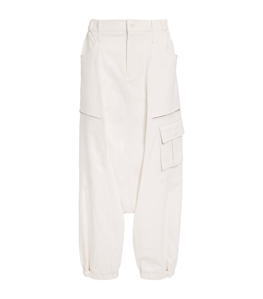 Issey Miyake Womens Grainy Pants Cargo Trousers Off White Image 1