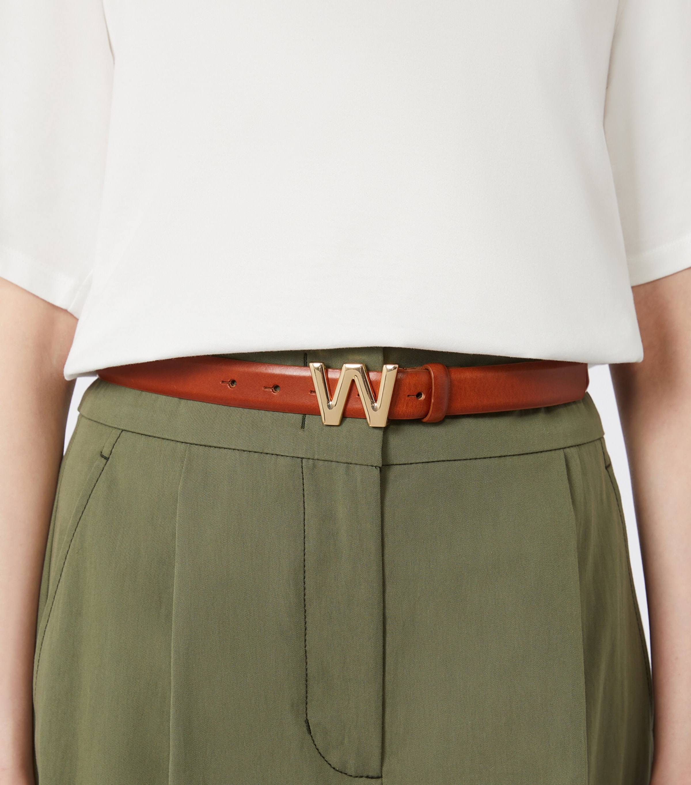 Weekend Max Mara Leather Logo Belt Tobacco Image 2