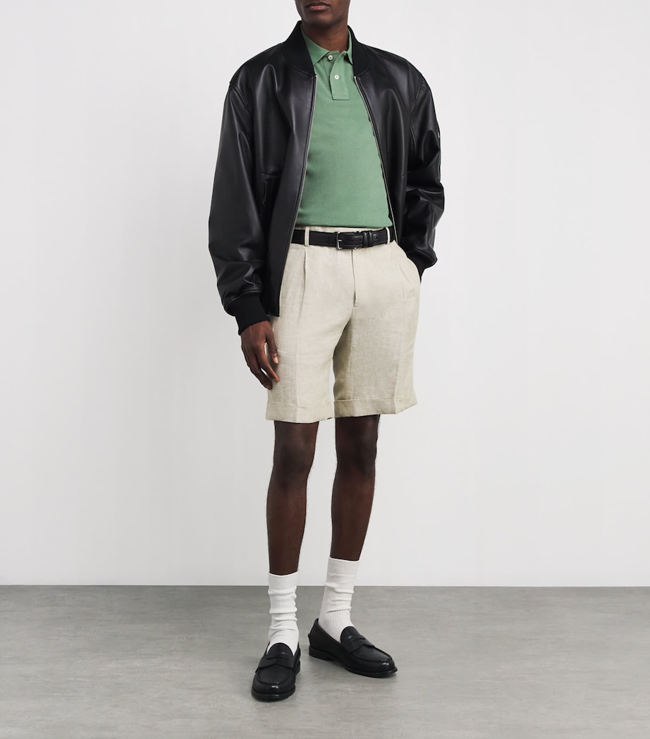 Cotton Mesh Custom Fit Polo Shirt GREEN Image 2