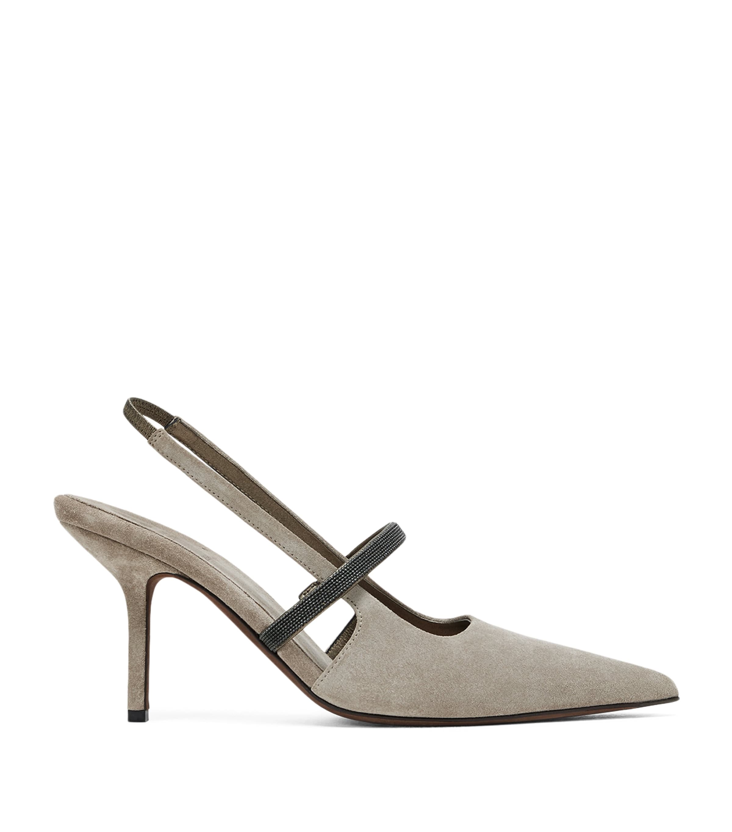 Brunello Cucinelli Sling-back Pointed Toe Stiletto Pumps In Multi