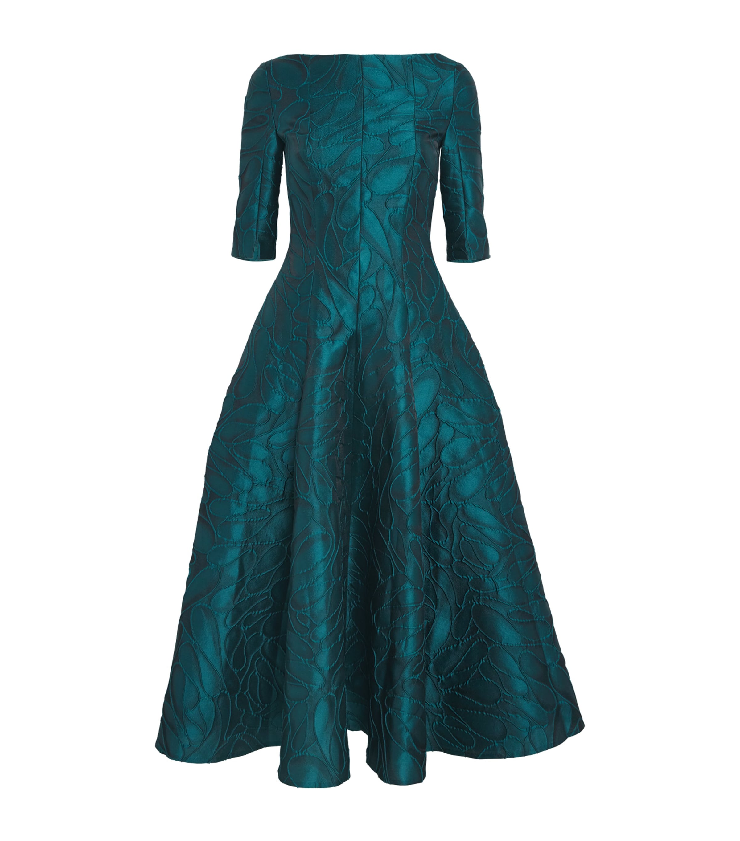 Talbot Runhof Honeydrop Jacquard Midi Dress In Green