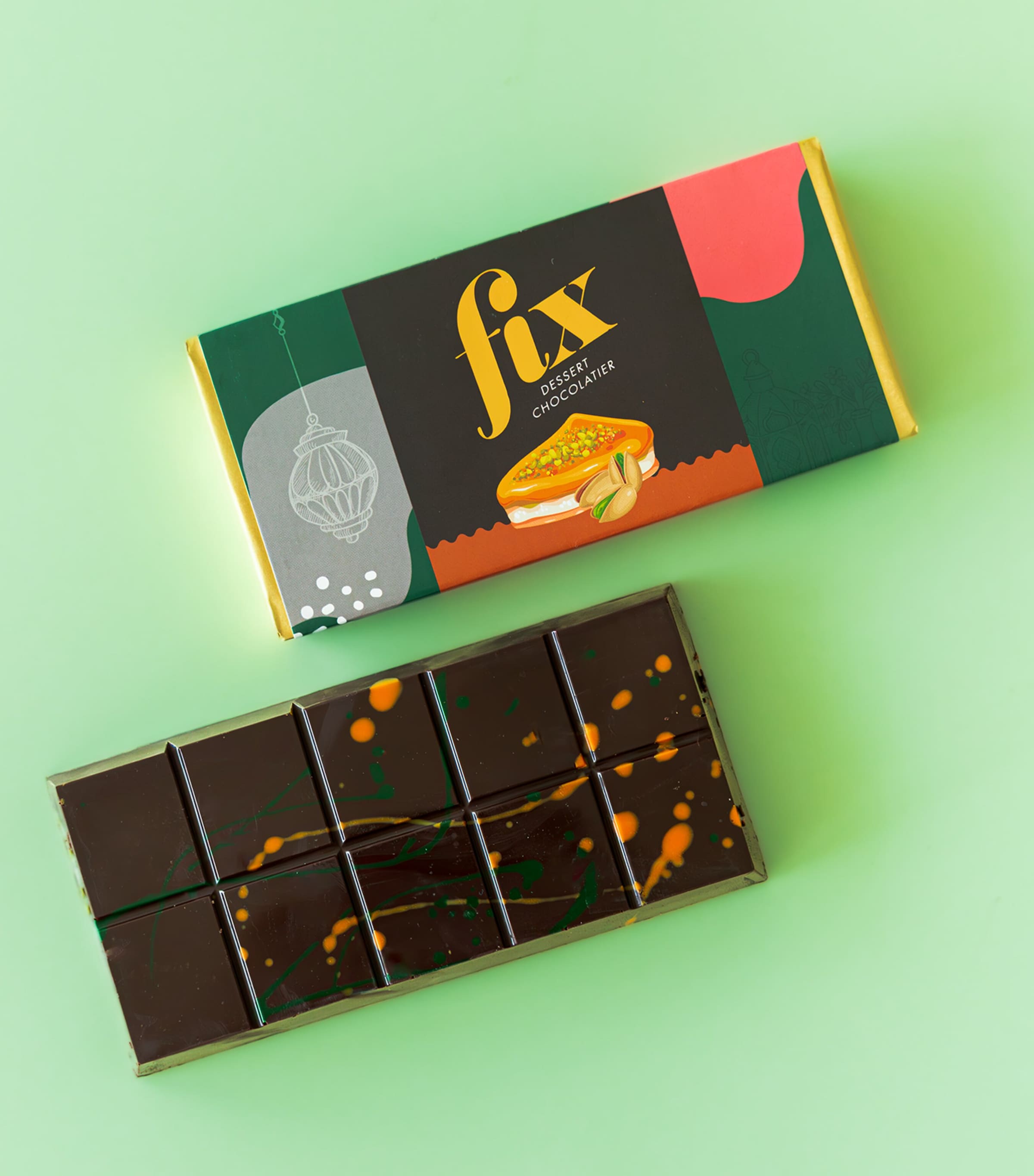 クール便変更可 1枚 fix Dessert Chocolate FIX Dessert Chocolatier Can't Get Knafeh Of It Chocolate Bar