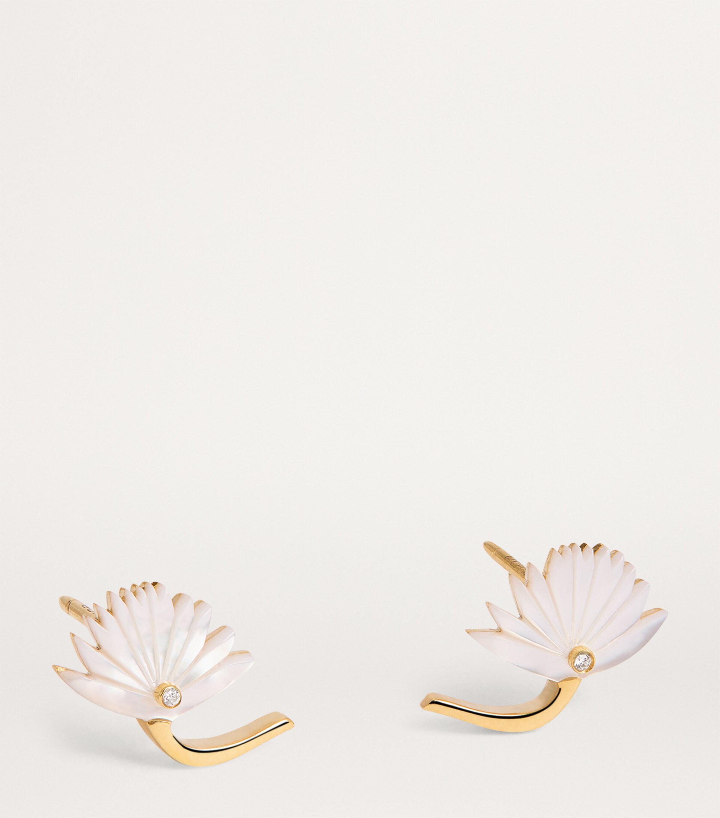 L'ATELIER NAWBAR Yellow Gold, Diamond and Mother of Pearl Psychedeliah Earrings Yellow Gold Image 3