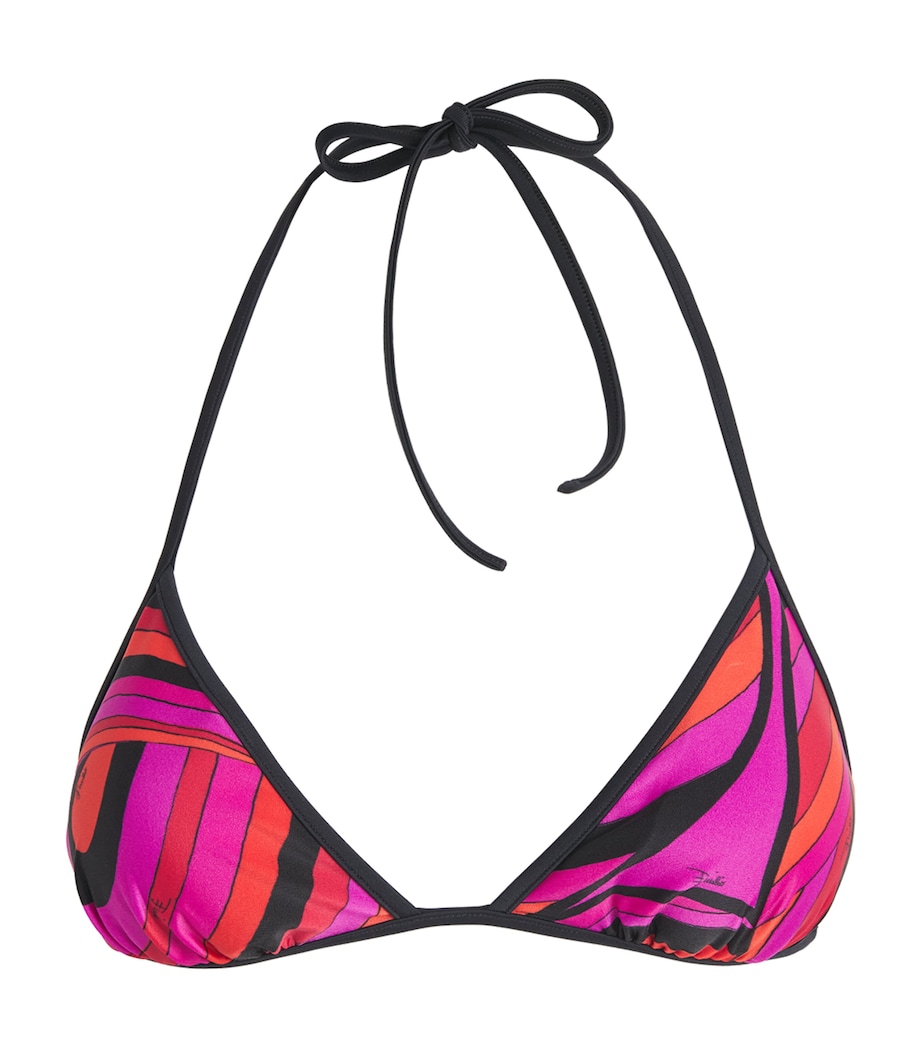 PUCCI Womens Iride Triangle Bikini Top Fuchsia Image 1