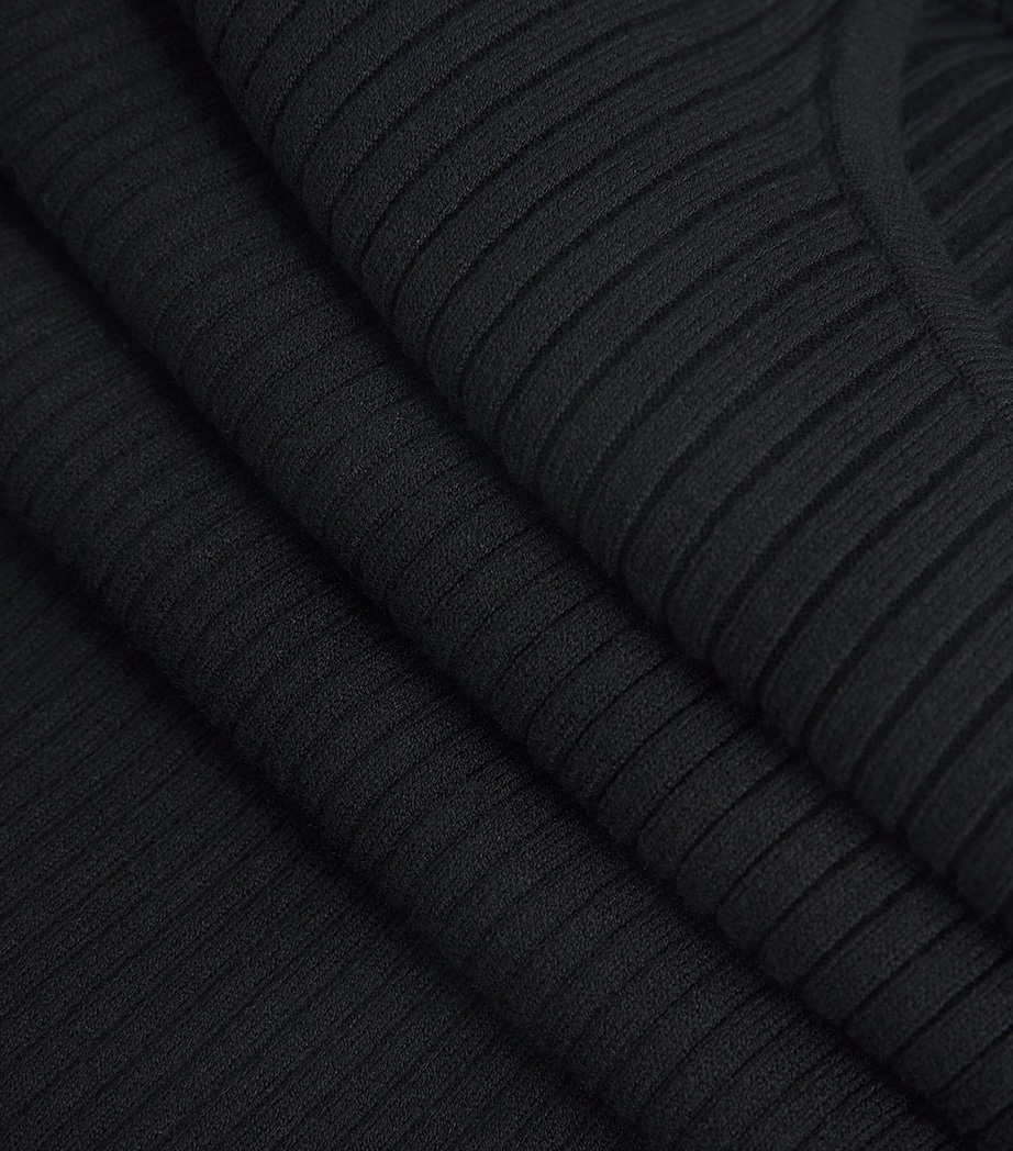 Ribbed Knitted Midi Dress BLACK Image 5