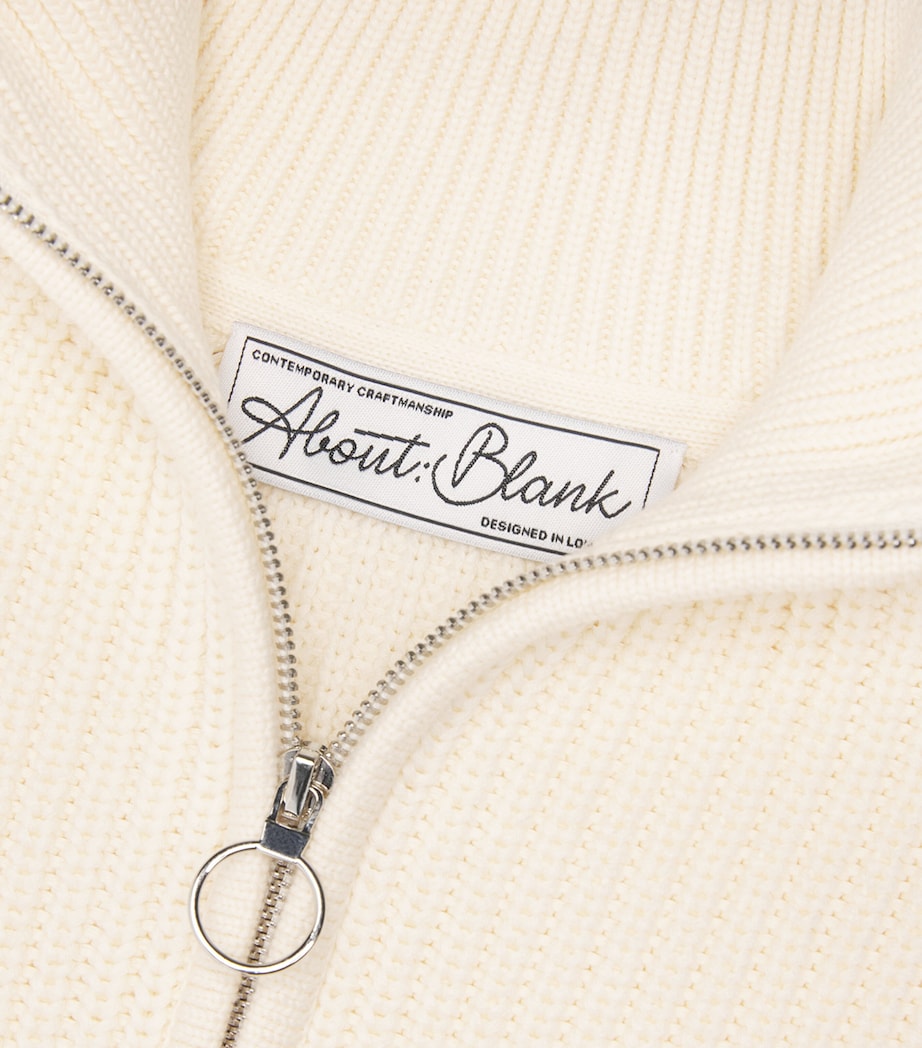 Cotton Half-Zip Sweater ECRU Image 5