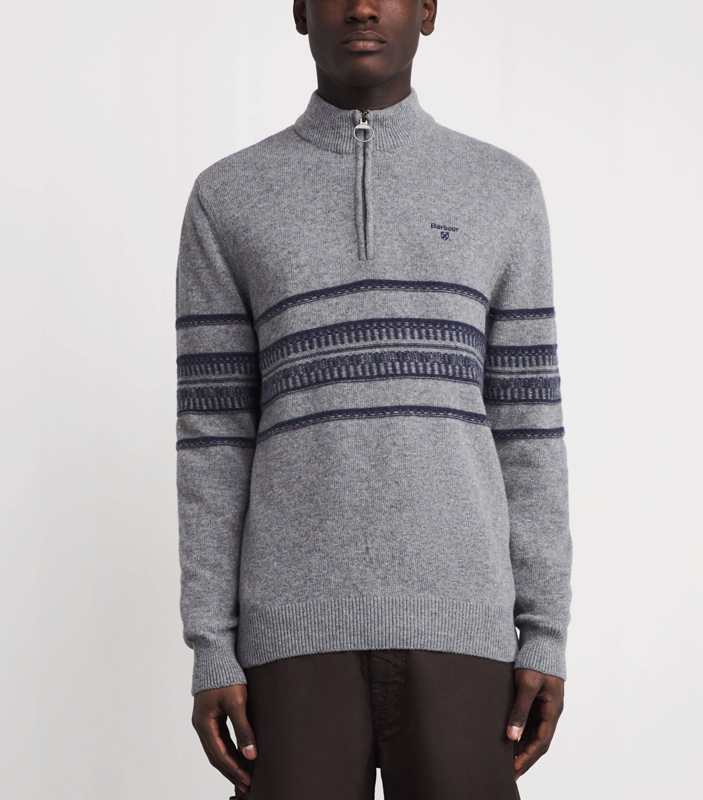 Lambswool Kepwick Half-Zip Sweater GY52 GREY MARL Image 3