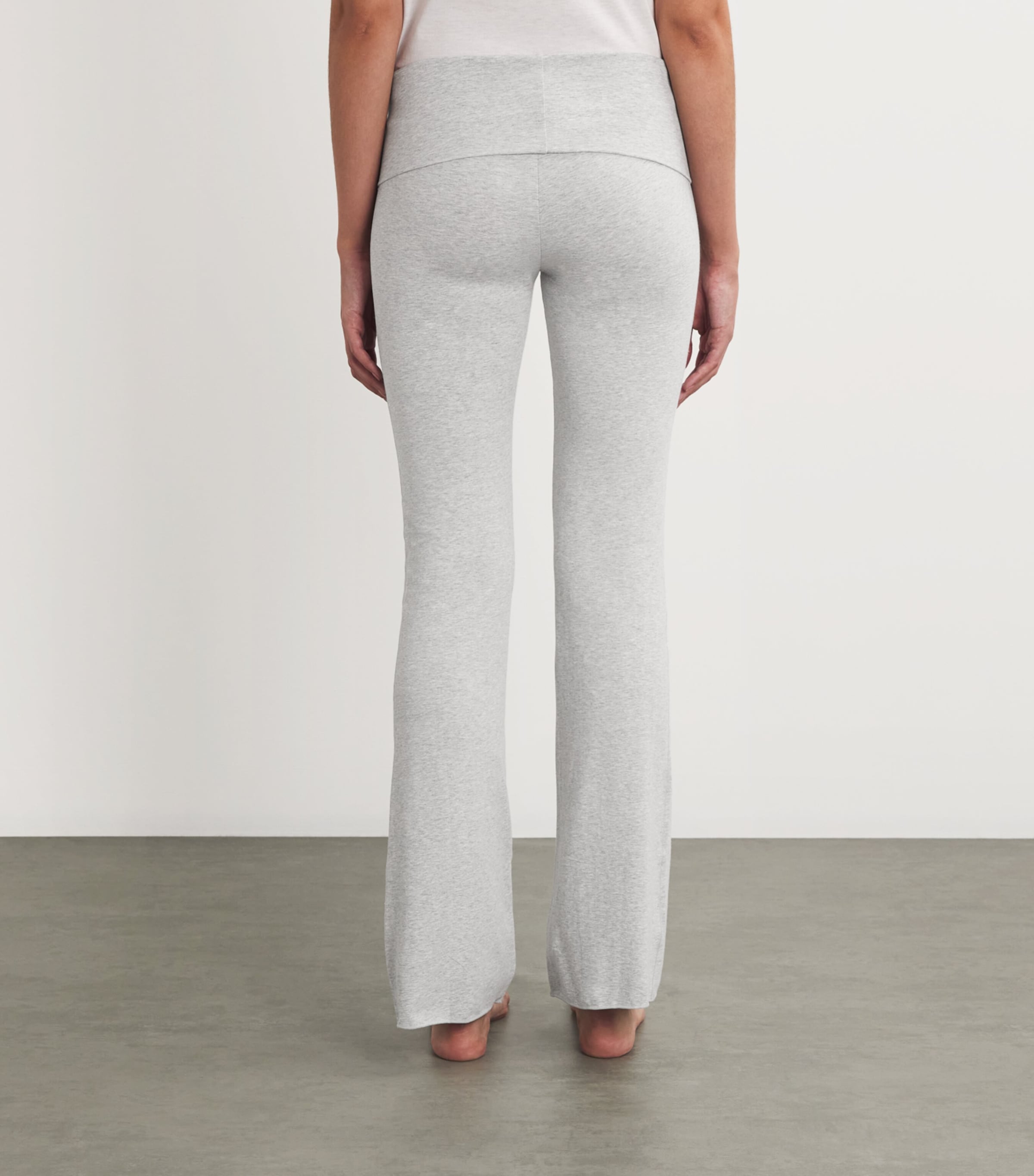 Cotton-Blend Fold-Over Trousers LIGHT HEATHER GREY Image 4