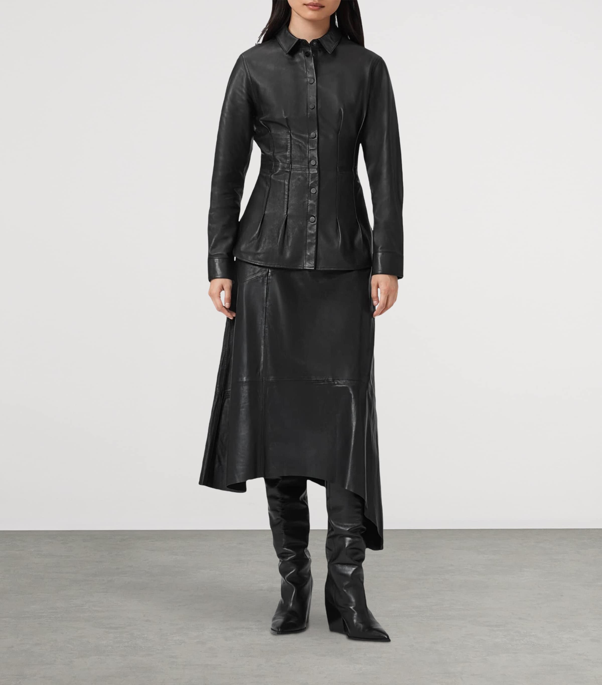 Gia Lea Leather Skirt BLACK Image 2