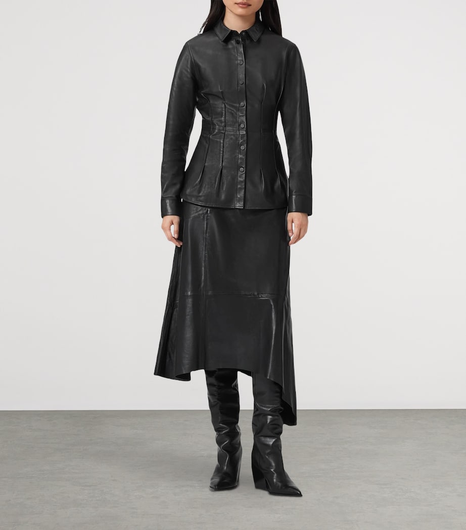 Gia Lea Leather Skirt BLACK Image 2