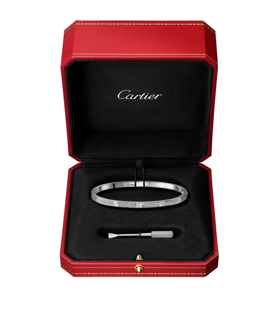 Cartier LOVE Small White Gold Diamond-Paved Bracelet White Gold Image 9