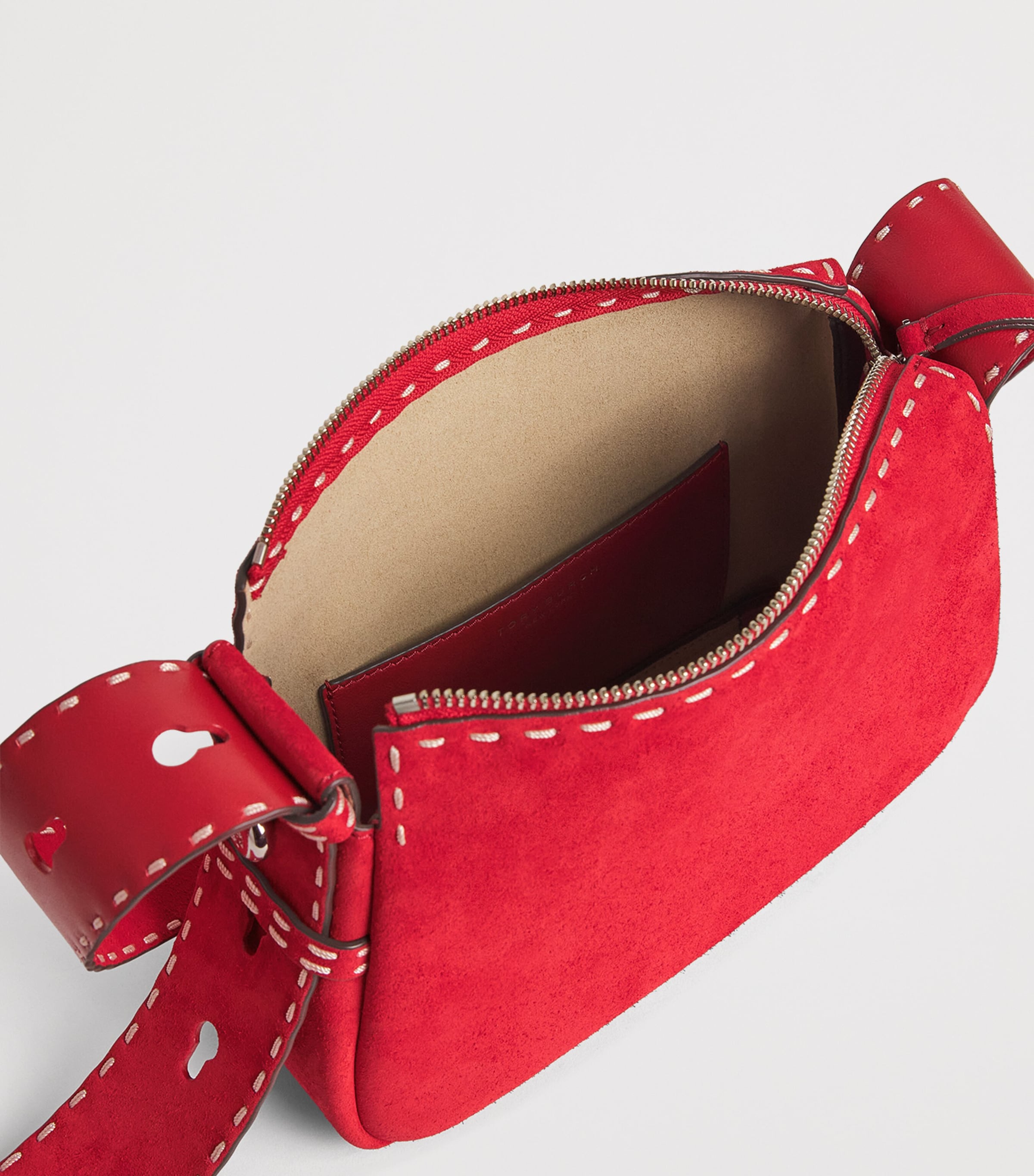 Small Suede Romy Shoulder Bag 600 RED Image 4