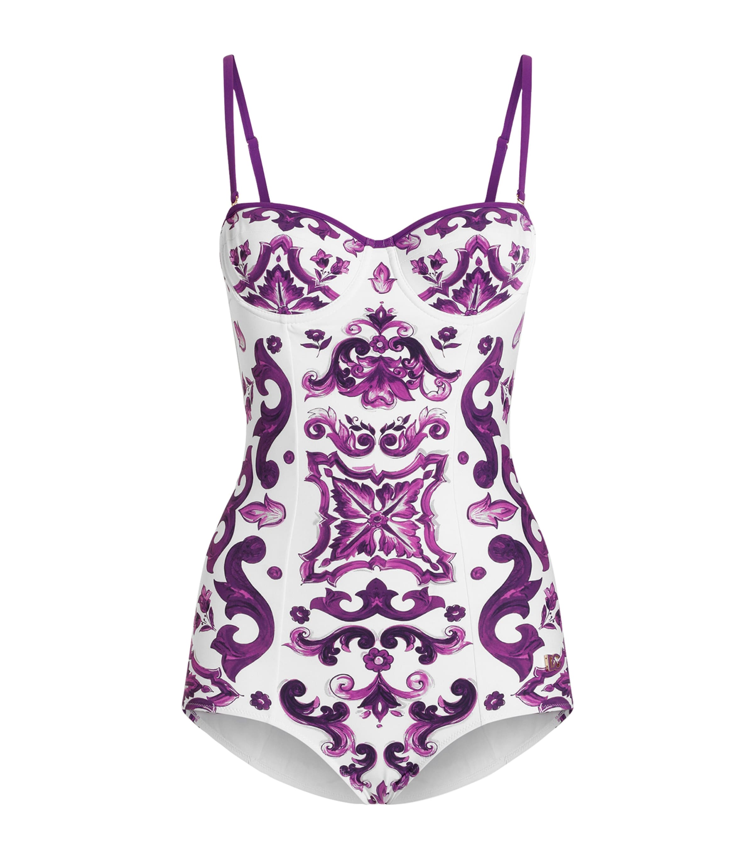 Dolce & Gabbana 'maiolica' Print One-piece Swimsuit In Multi