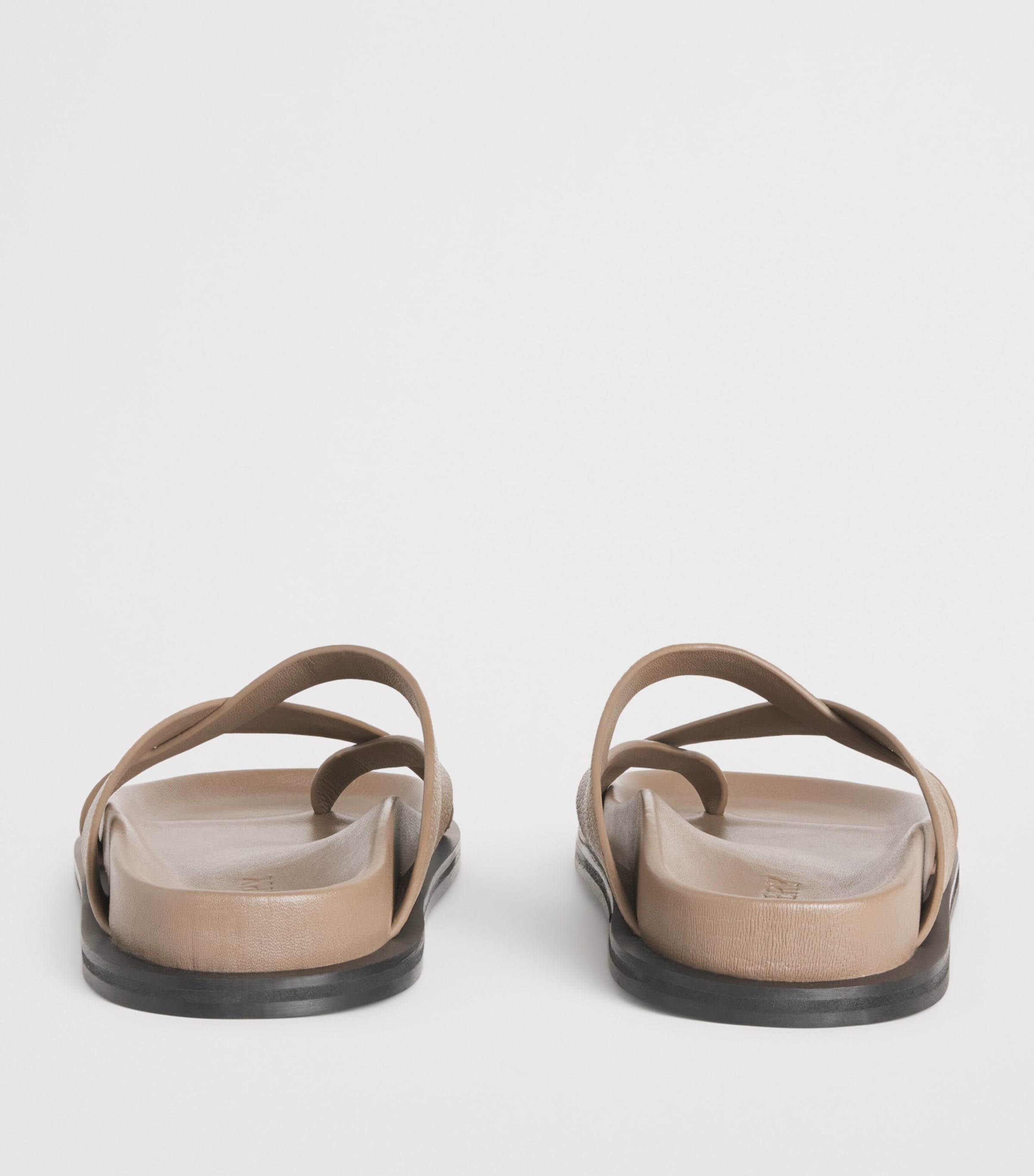 Leather Claude Sandals CARIBOU PEBBLE Image 4