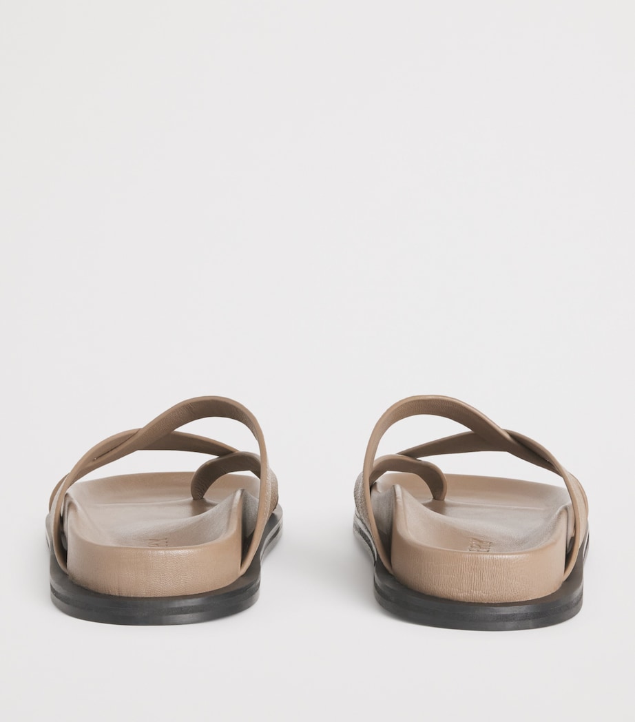 Leather Claude Sandals CARIBOU PEBBLE Image 4