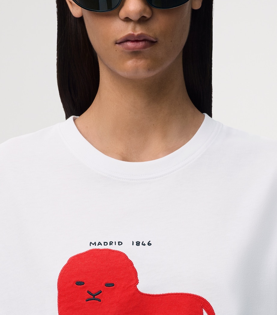 LOEWE Mens Logo Relaxed T-Shirt White Image 9