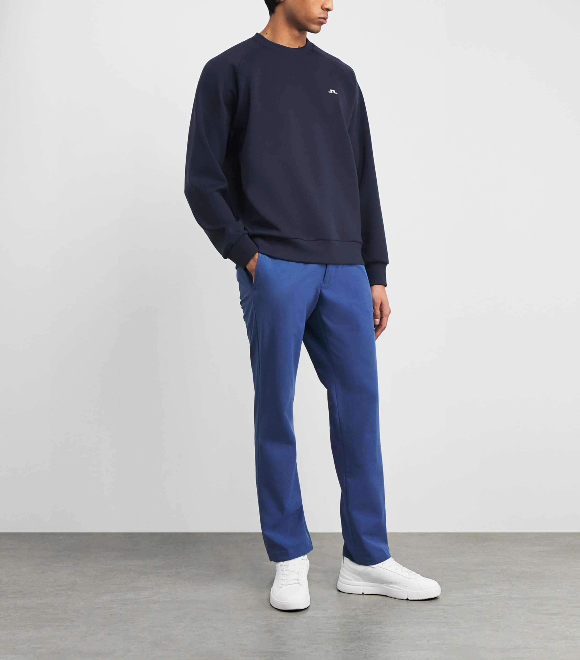 J Lindeberg Mens Finn Crew-Neck Sweatshirt Jl Navy Image 2